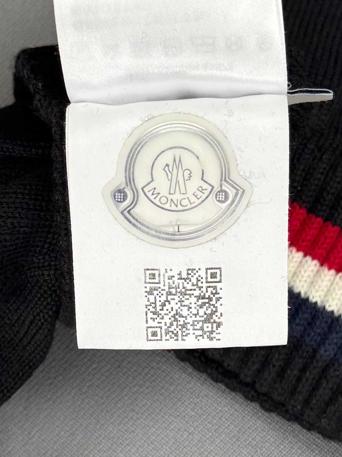 Moncler Black Tricolor Wool Gloves - XL