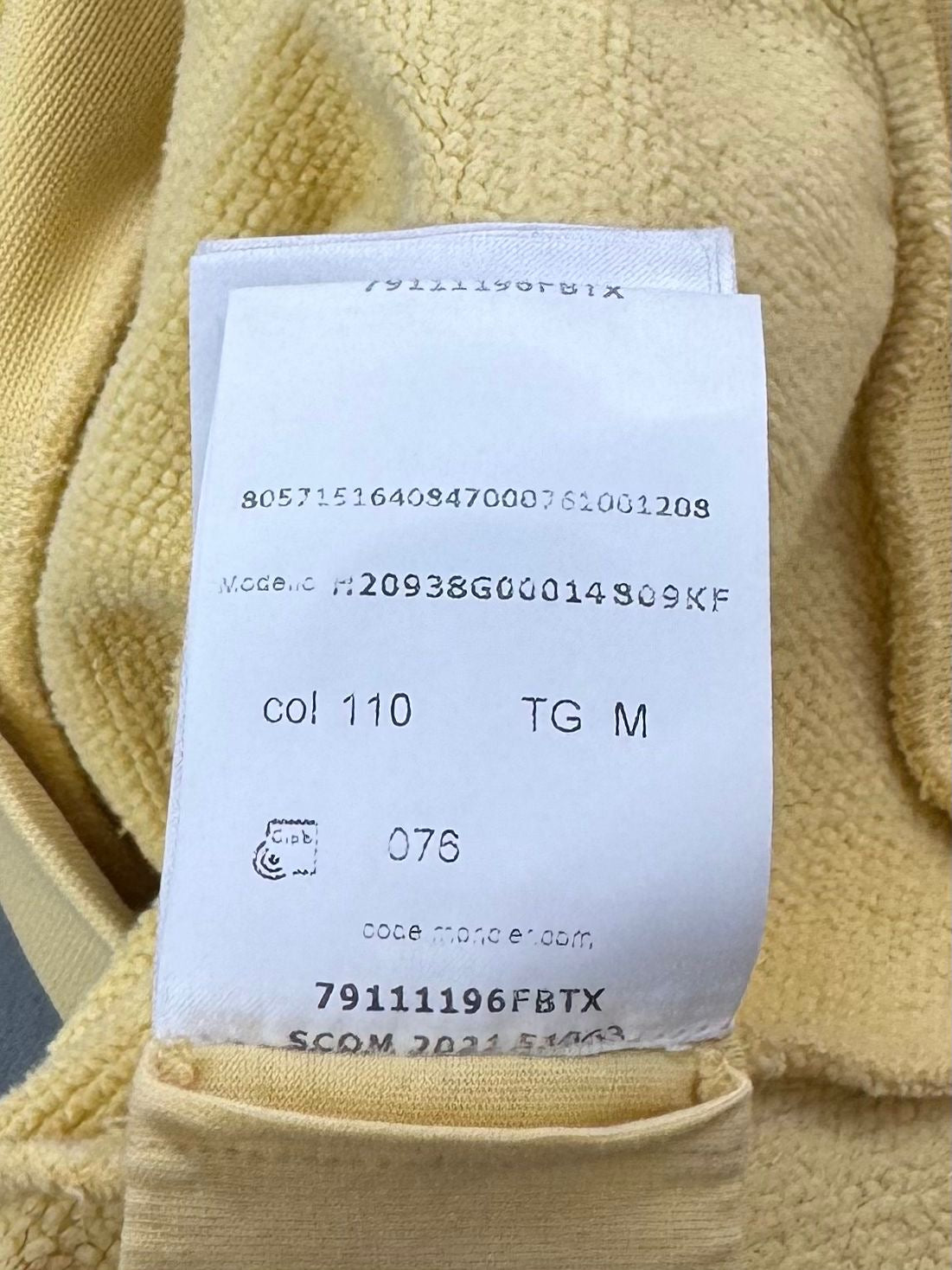 Moncler Ladies Printed Cotton Blend Yellow Hoodie - Size: Medium (22.5''ptp)