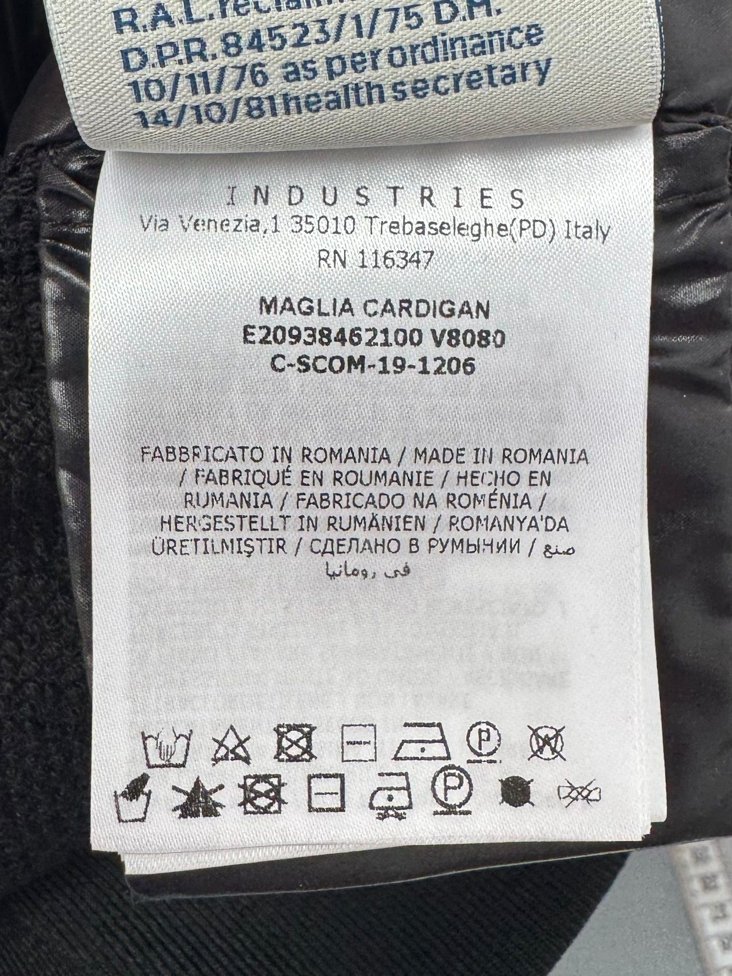 Moncler Maglia Black Zip Up Padded Cardigan - Medium (UK10/12)