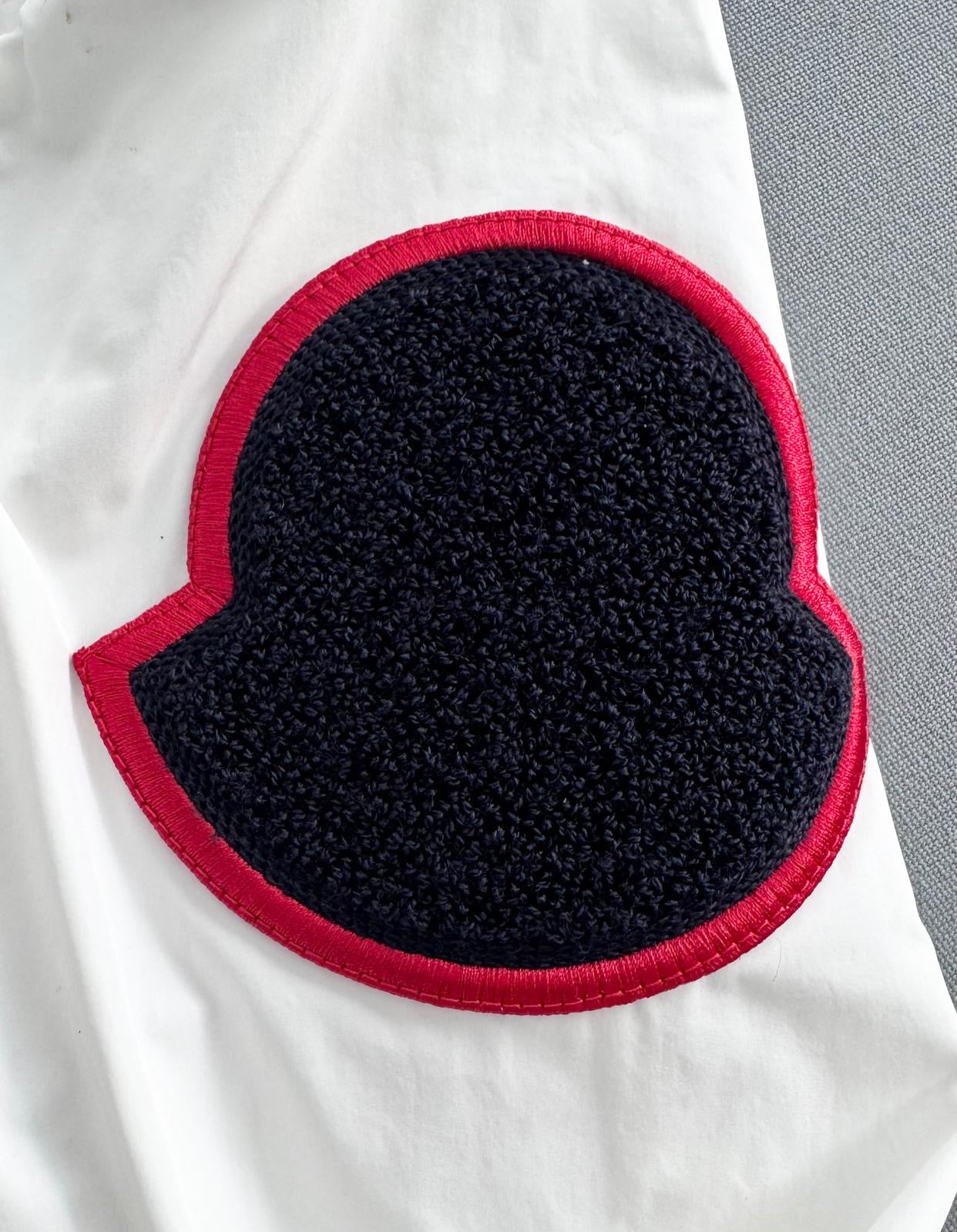 Moncler Hutchet White Bomber Varsity Jacket - Size 3 - PTP 22.5”