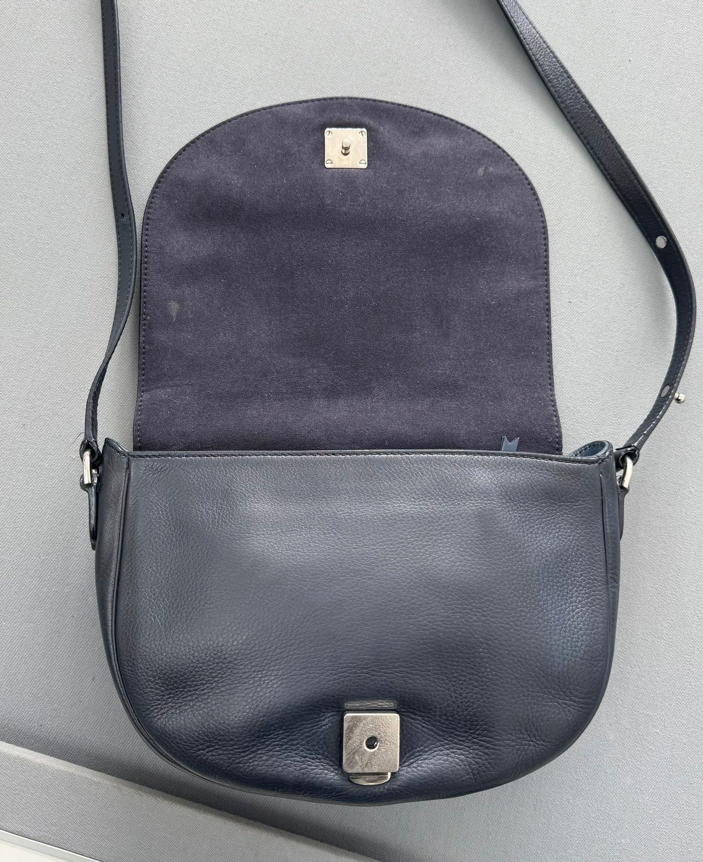 Mulberry Navy Regal Blue Leather Tessie Satchel