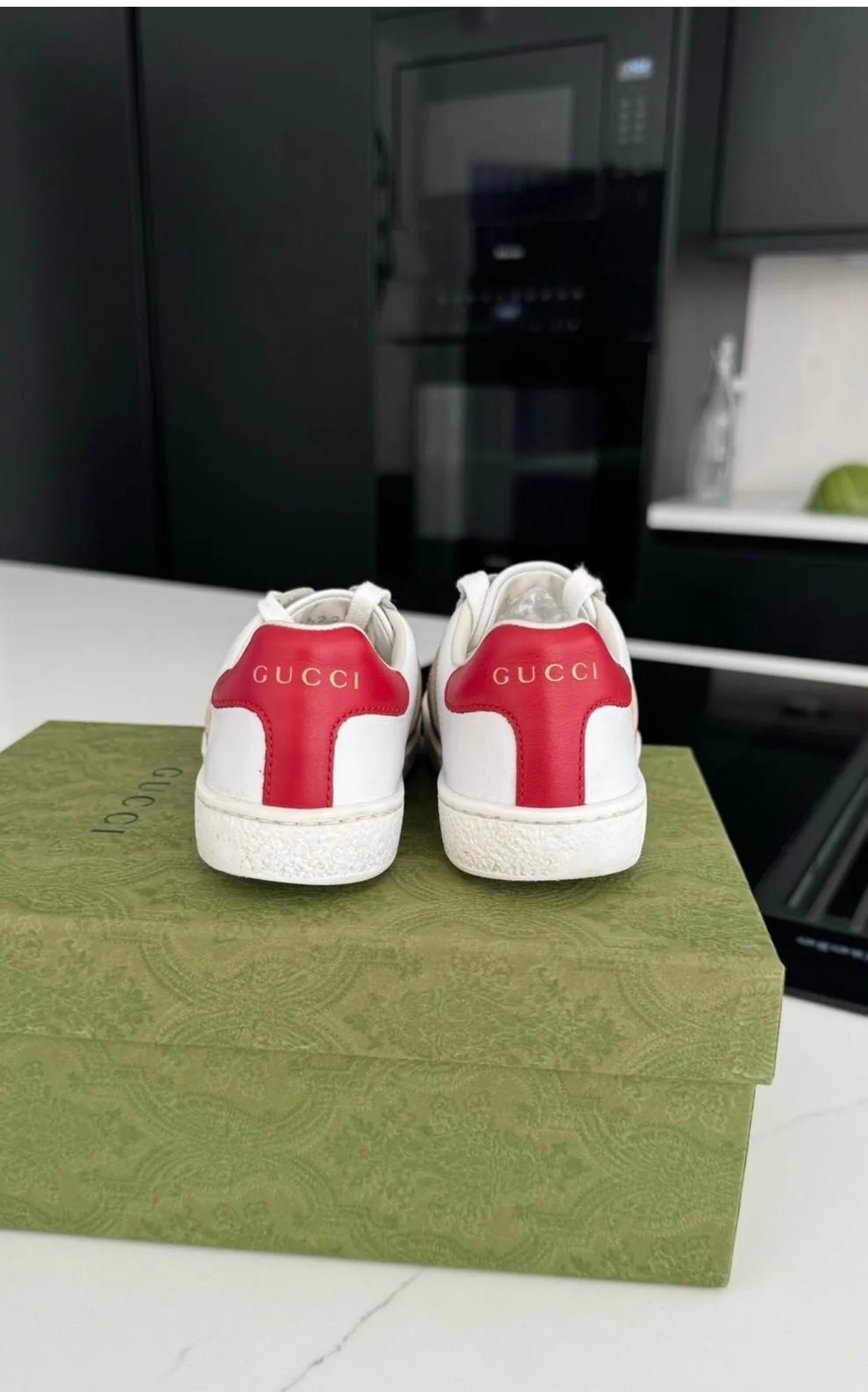 Gucci White Pumps Ace Elastic Web 'Interlocking G - Size:8.5 UK- EU:26