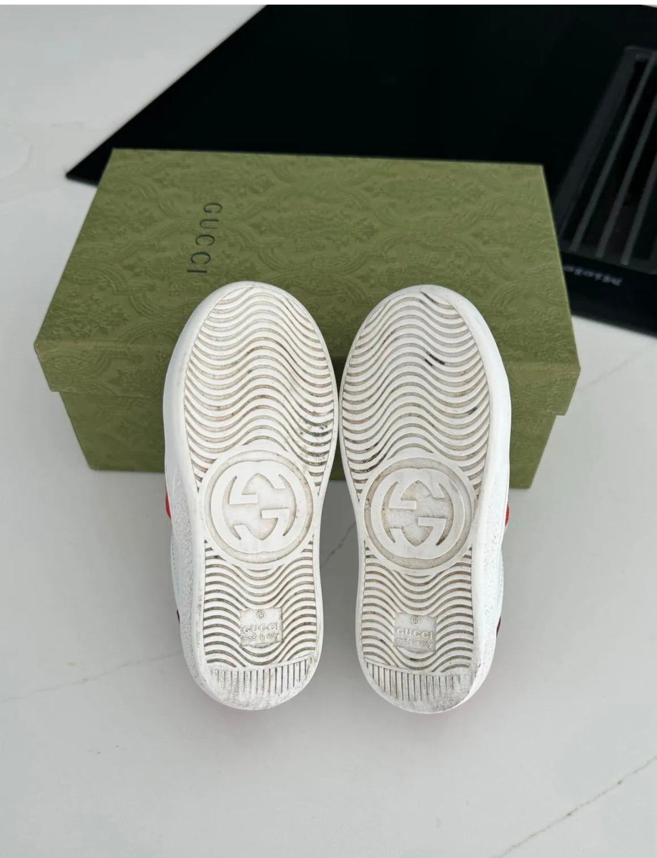 Gucci White Pumps Ace Elastic Web 'Interlocking G - Size:8.5 UK- EU:26