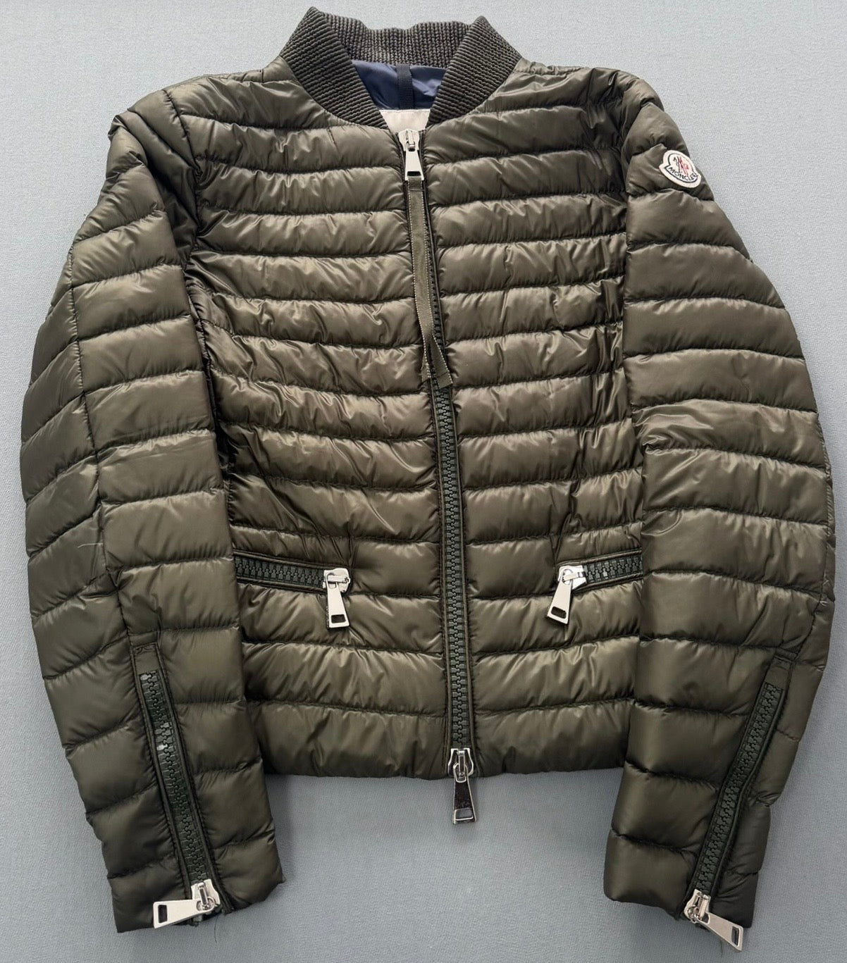 Moncler Blen Down Jacket – Khaki (Size 0, UK6–8)
