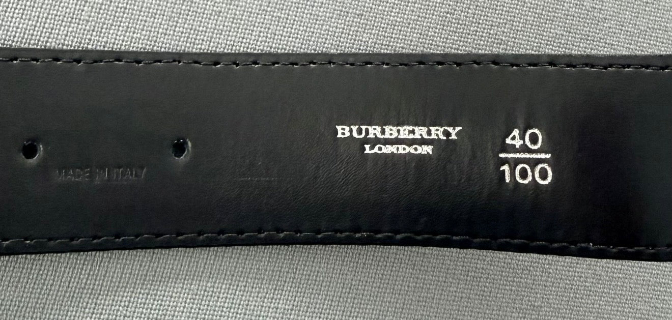 Burberry Vintage Check Belt – Black/Tan (Size 100 / 40”) Fits 32/34'' Waist