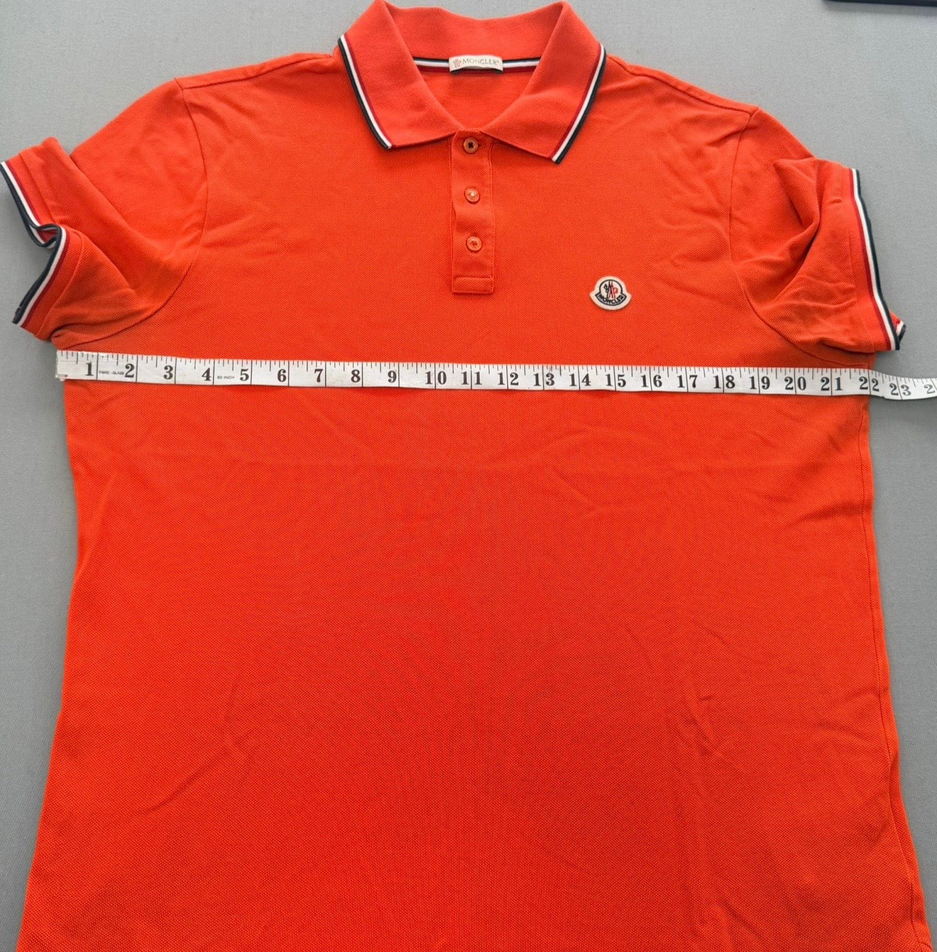 Moncler Logo Polo Shirt – Orange (Size XL)