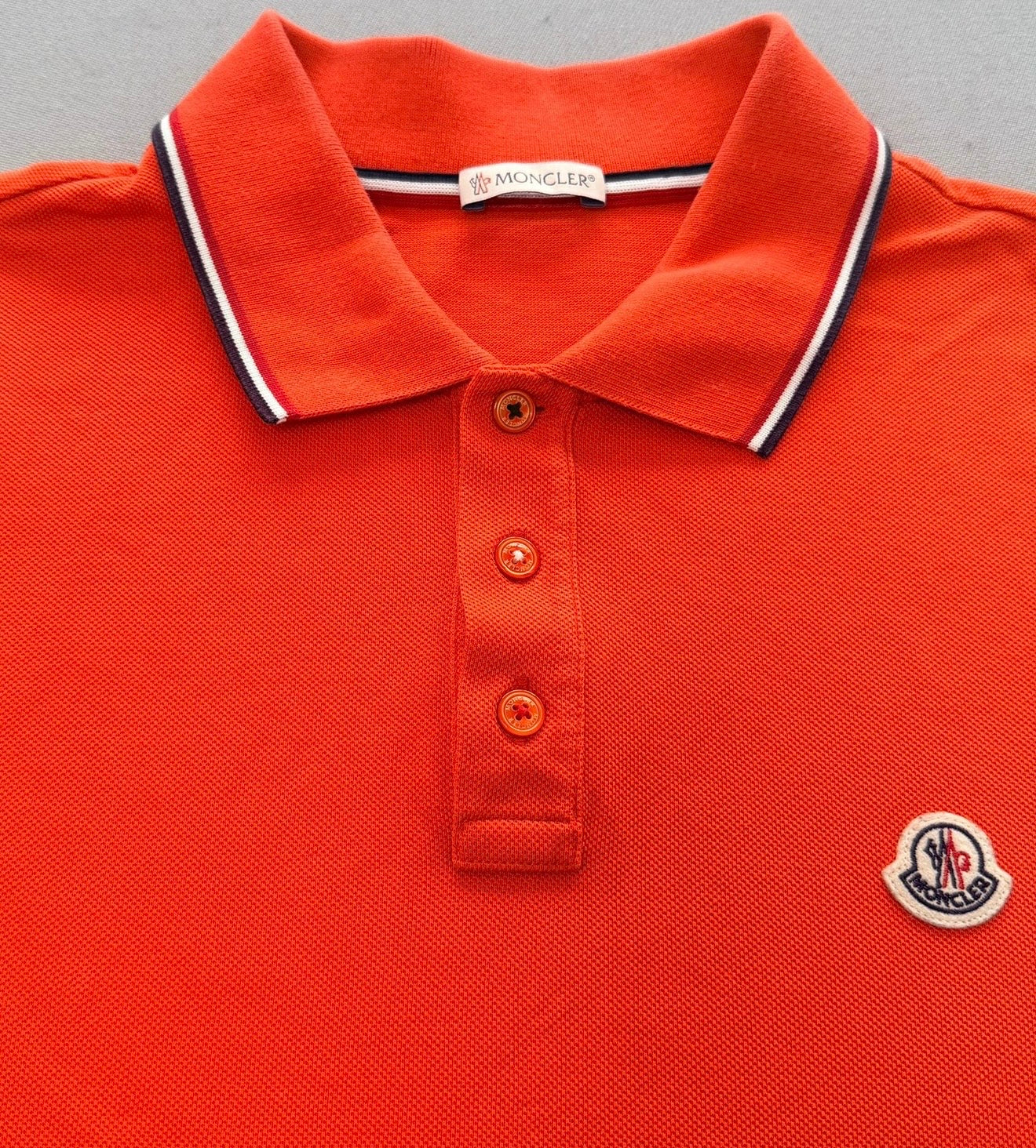 Moncler Logo Polo Shirt – Orange (Size XL)