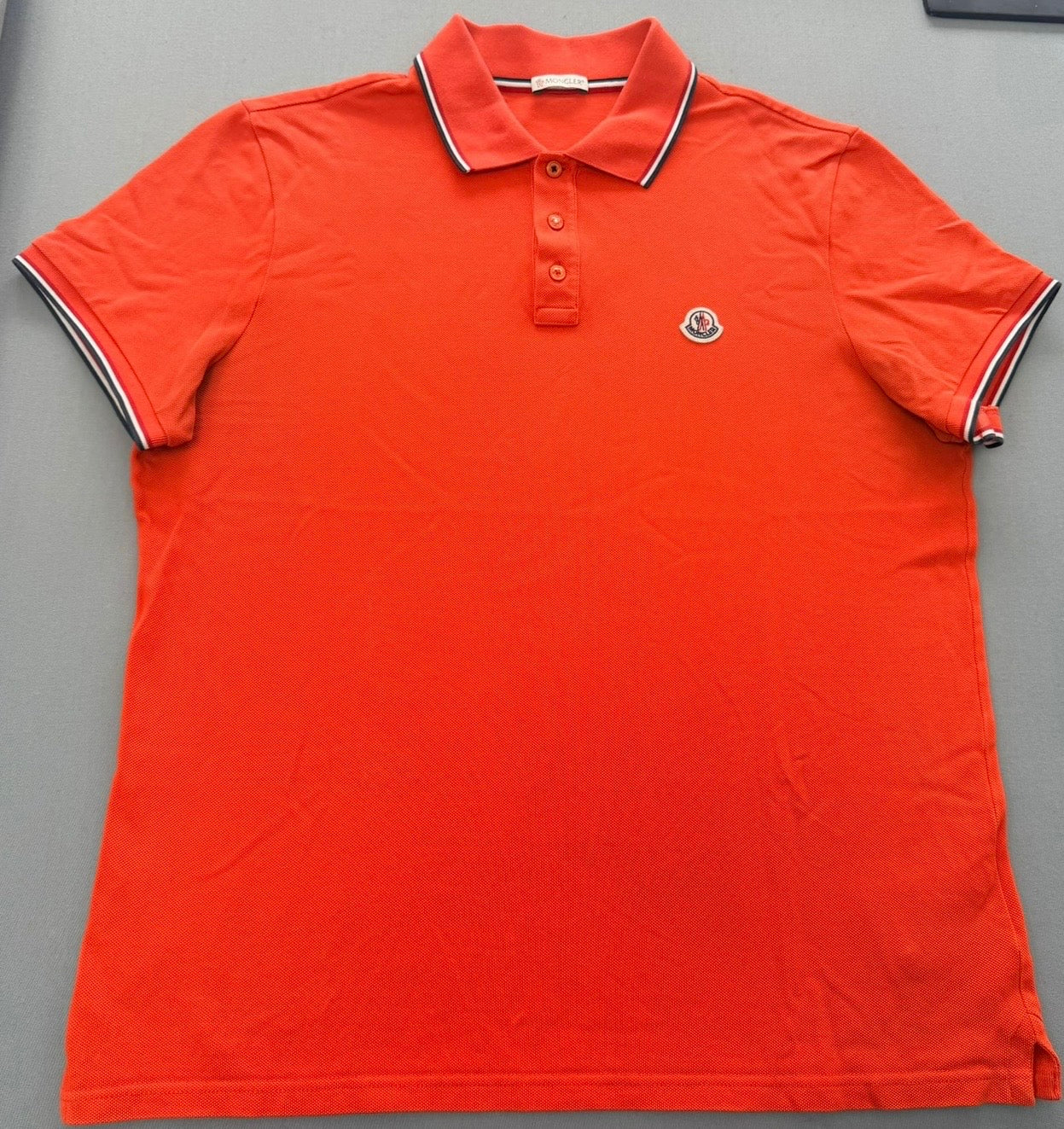 Moncler Logo Polo Shirt – Orange (Size XL)