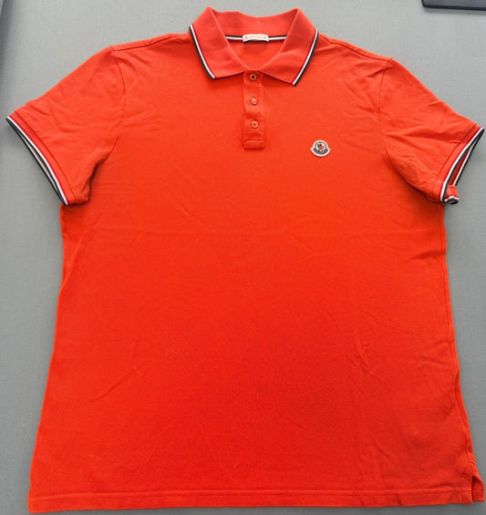 Moncler Logo Polo Shirt – Orange (Size XL)