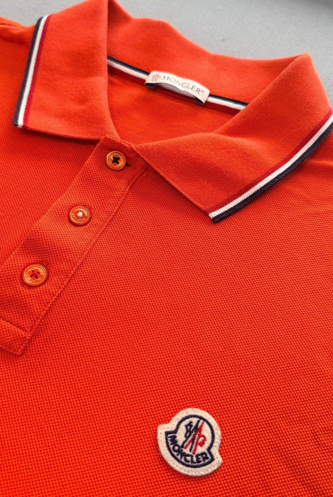 Moncler Logo Polo Shirt – Orange (Size XL)