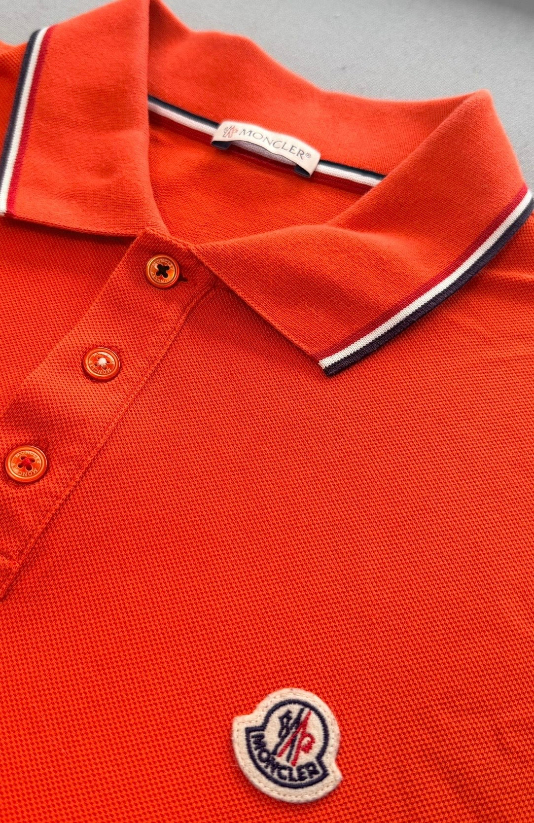 Moncler Logo Polo Shirt – Orange (Size XL)