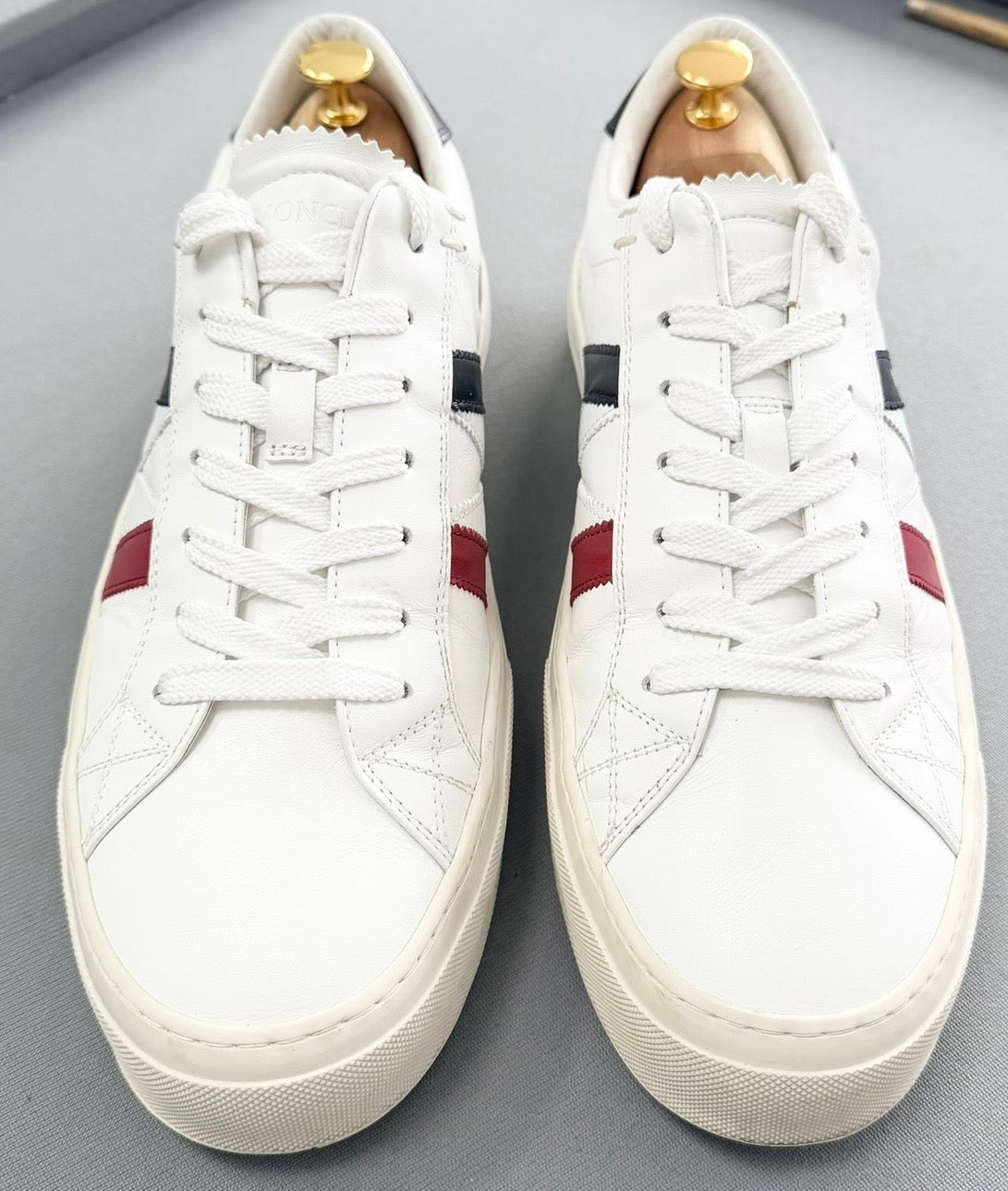 Moncler Monaco Trainers – White Tricolour Stripe (EU45 / UK11)