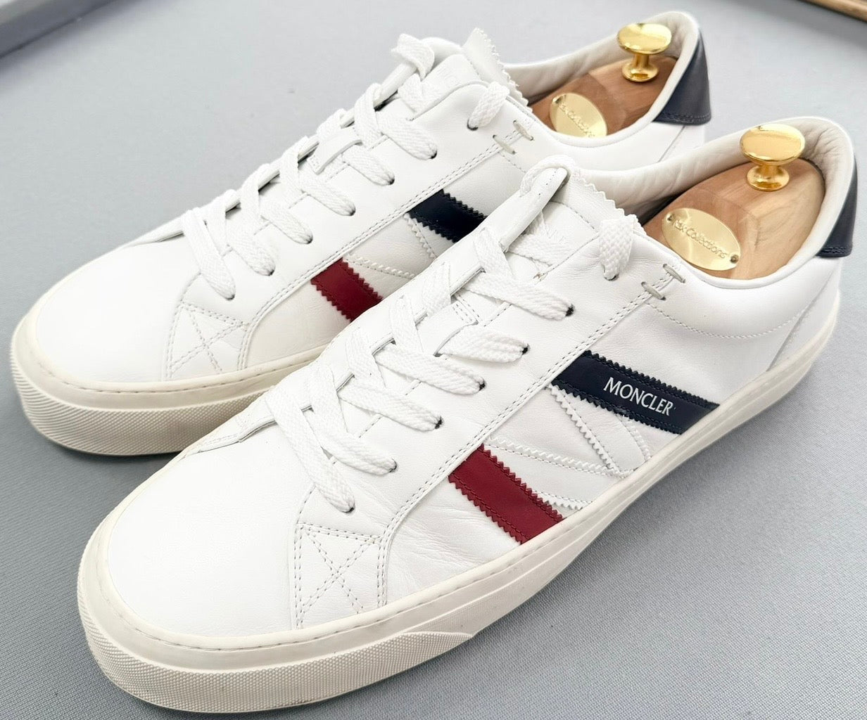 Moncler Monaco Trainers – White Tricolour Stripe (EU45 / UK11)