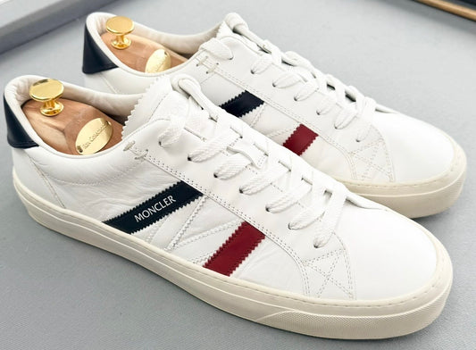 Moncler Monaco Trainers – White Tricolour Stripe (EU45 / UK11)