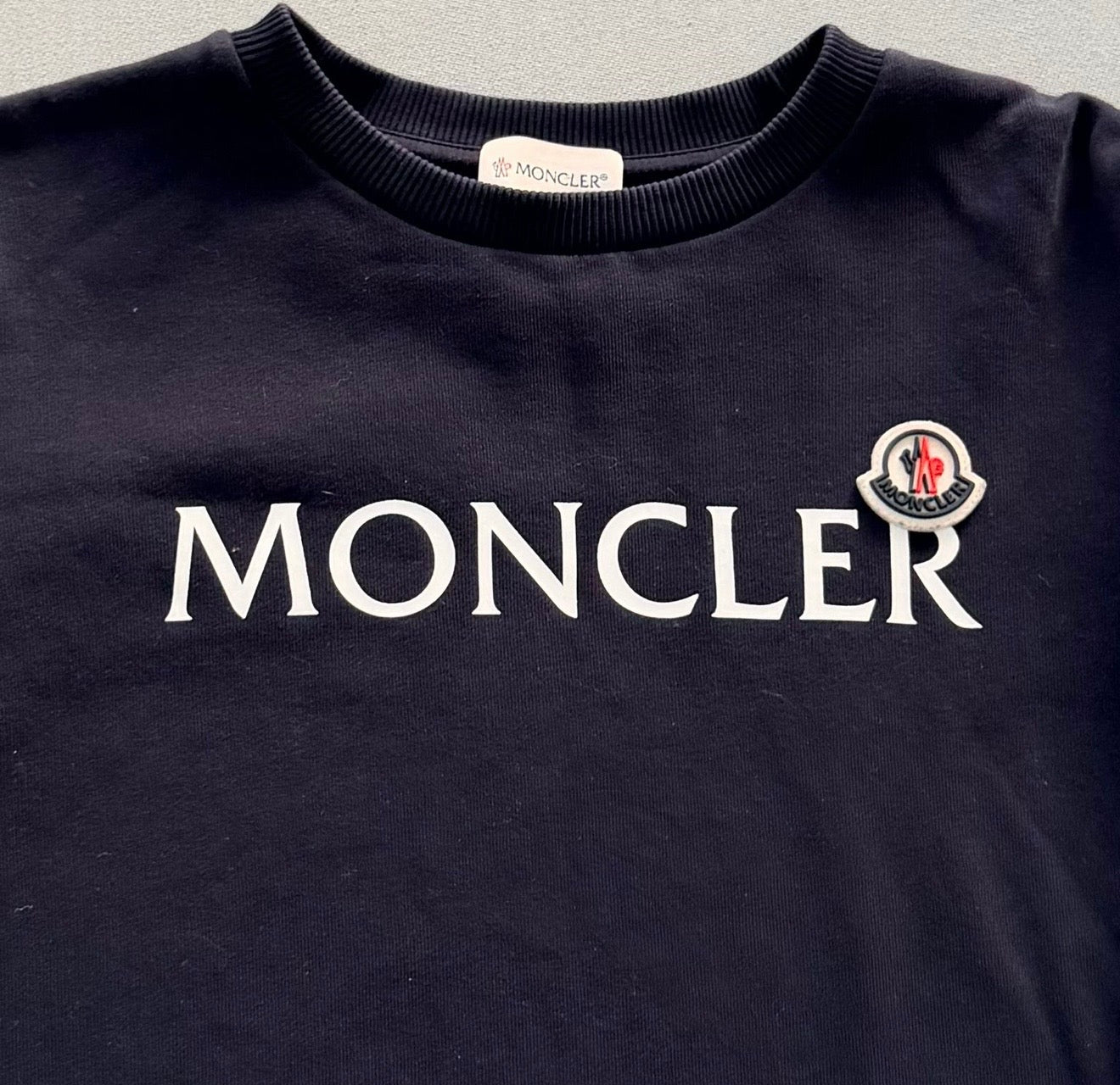 Moncler Logo Print Sweater – Navy | Age 14