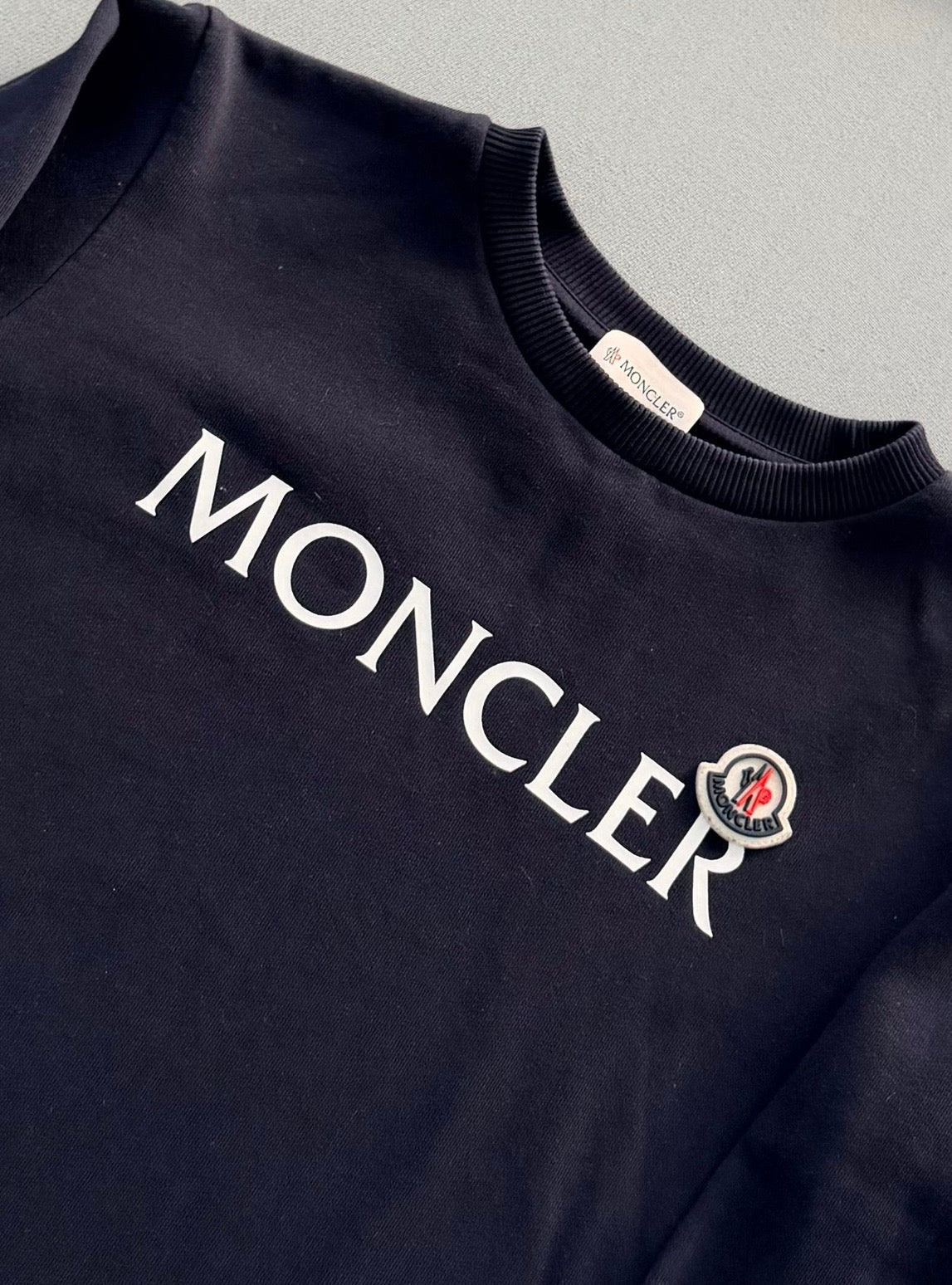 Moncler Logo Print Sweater – Navy | Age 14