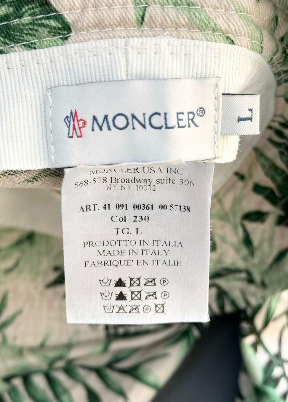 Moncler Palm Printed Chino Shorts & Bucket Hat Set (30” Waist)