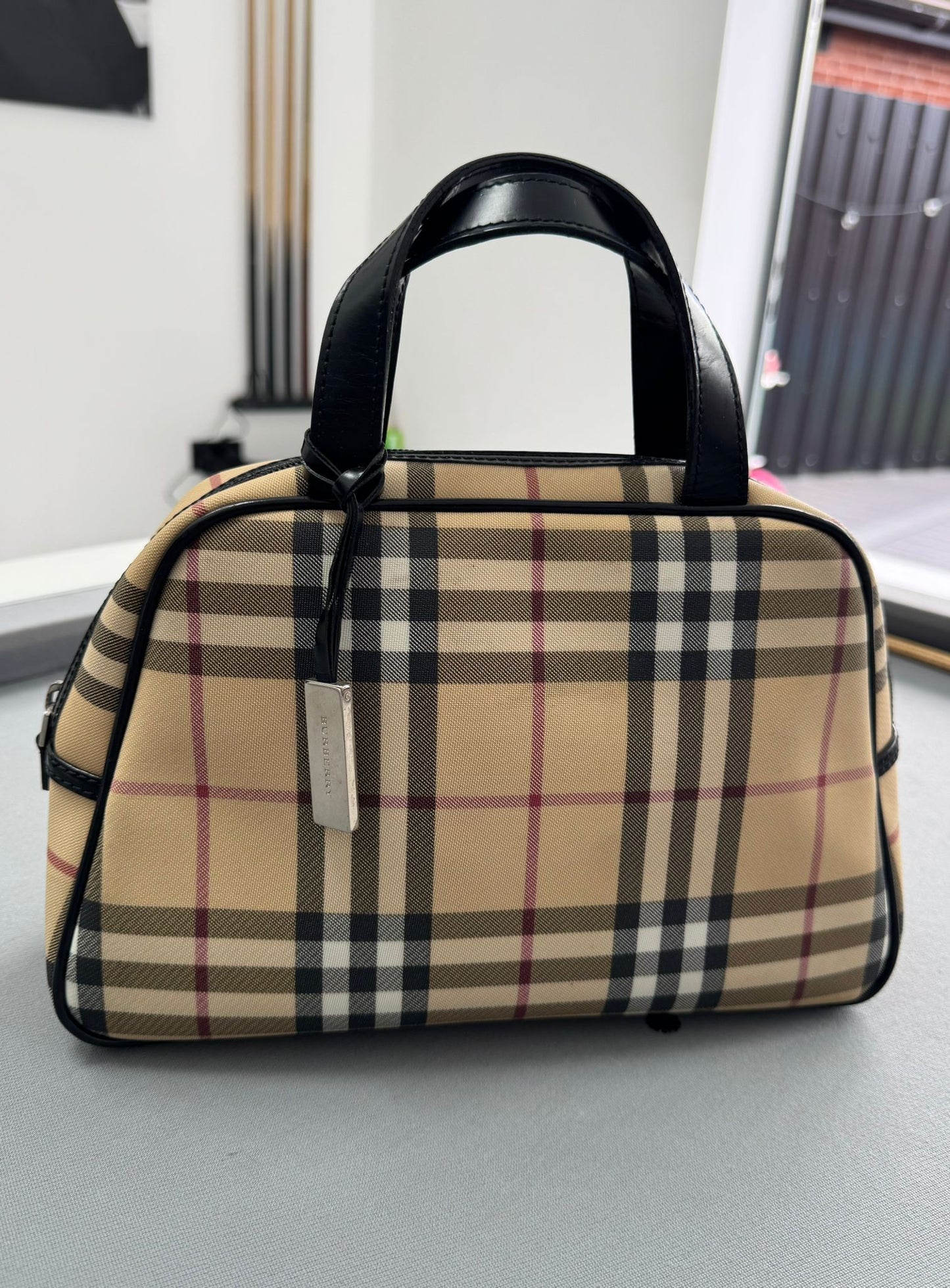 Burberry UPVC  Check Tote Bowling Handbag