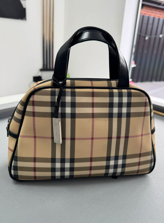 Burberry UPVC  Check Tote Bowling Handbag