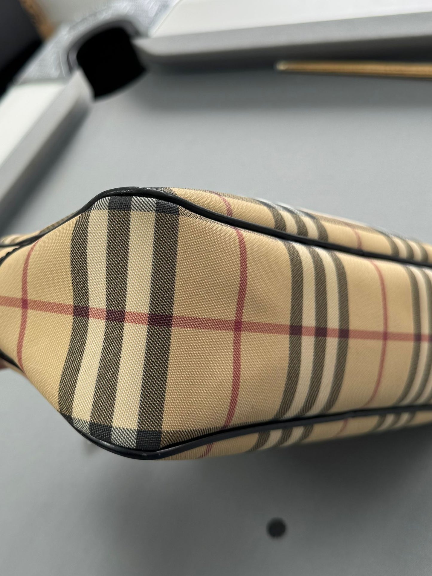 Burberry UPVC  Check Tote Bowling Handbag