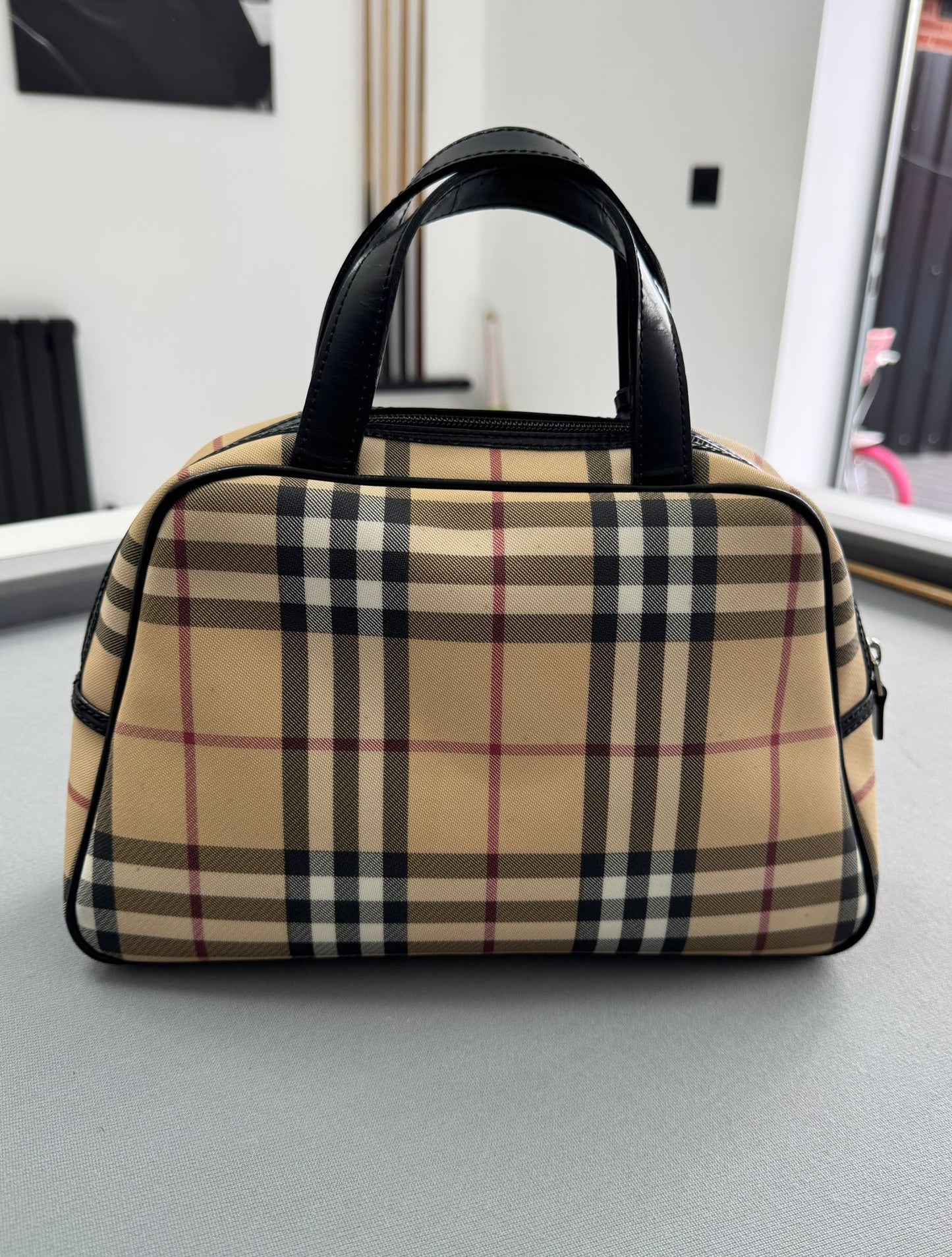 Burberry UPVC  Check Tote Bowling Handbag