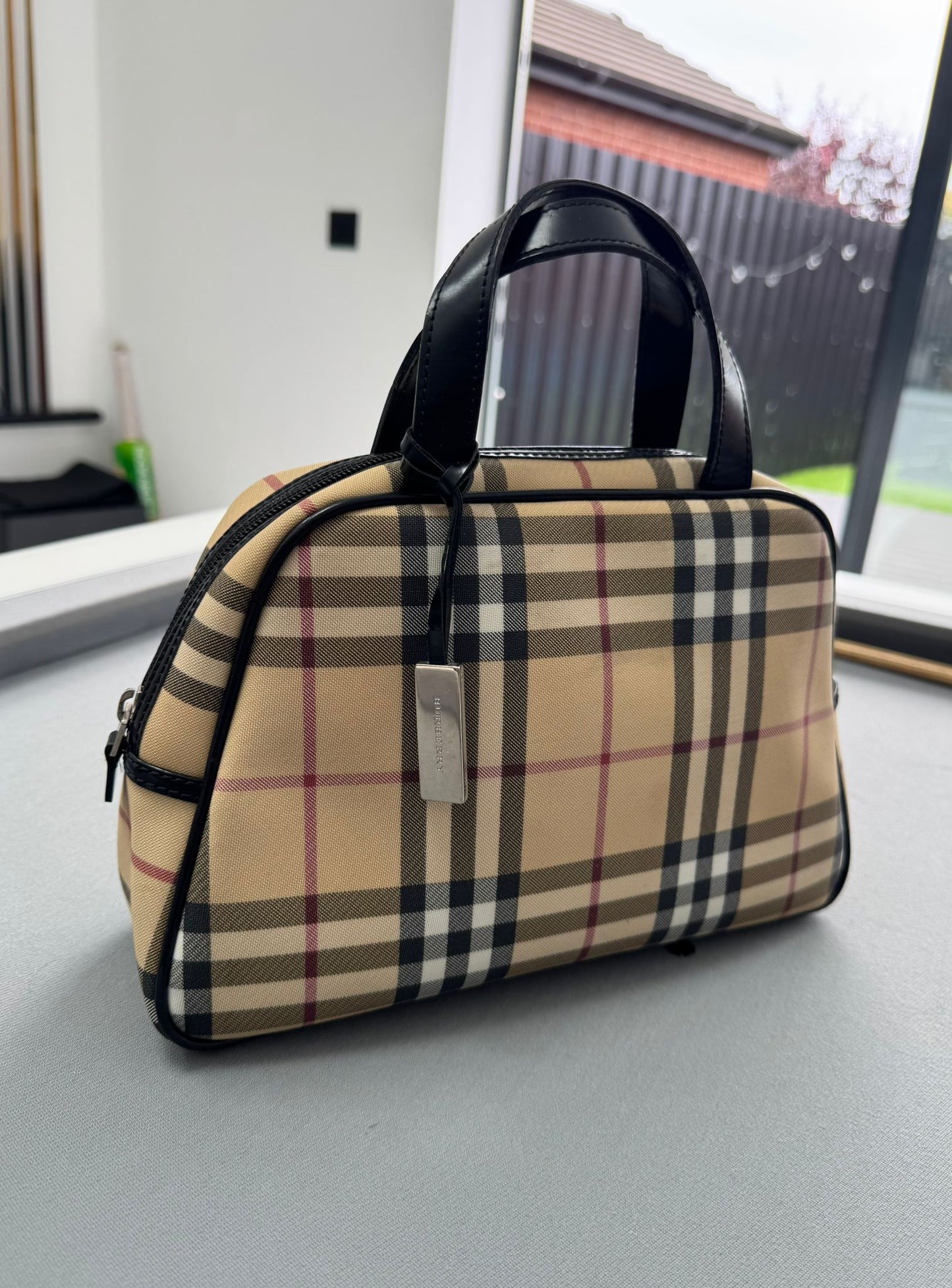 Burberry UPVC  Check Tote Bowling Handbag