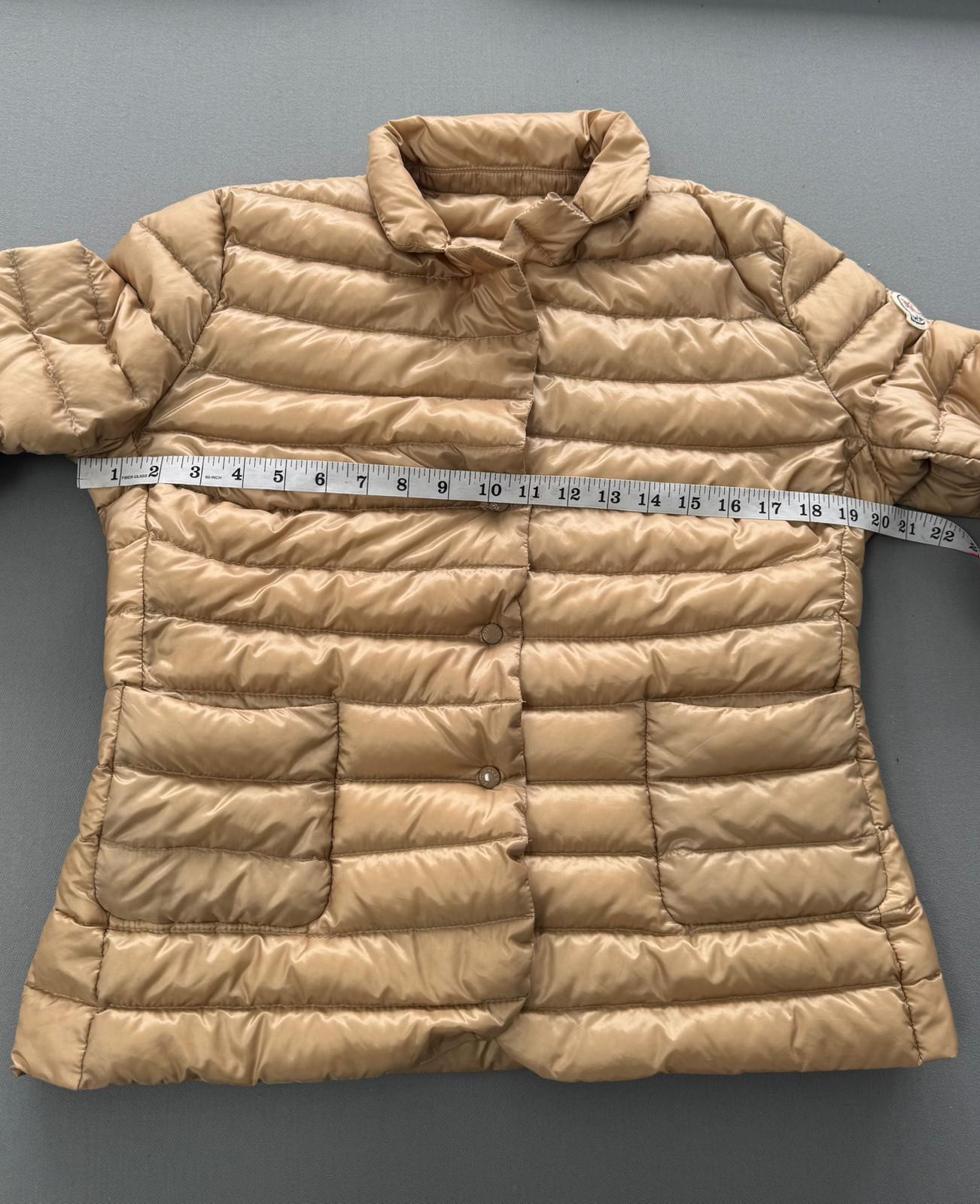 Moncler Leyla Beige Ultralight Padded Jacket - Size 4 - UK 10/12