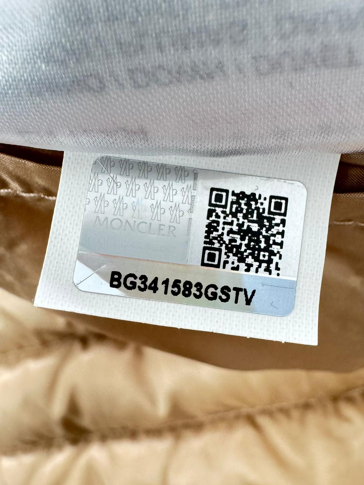 Moncler Leyla Beige Ultralight Padded Jacket - Size 4 - UK 10/12