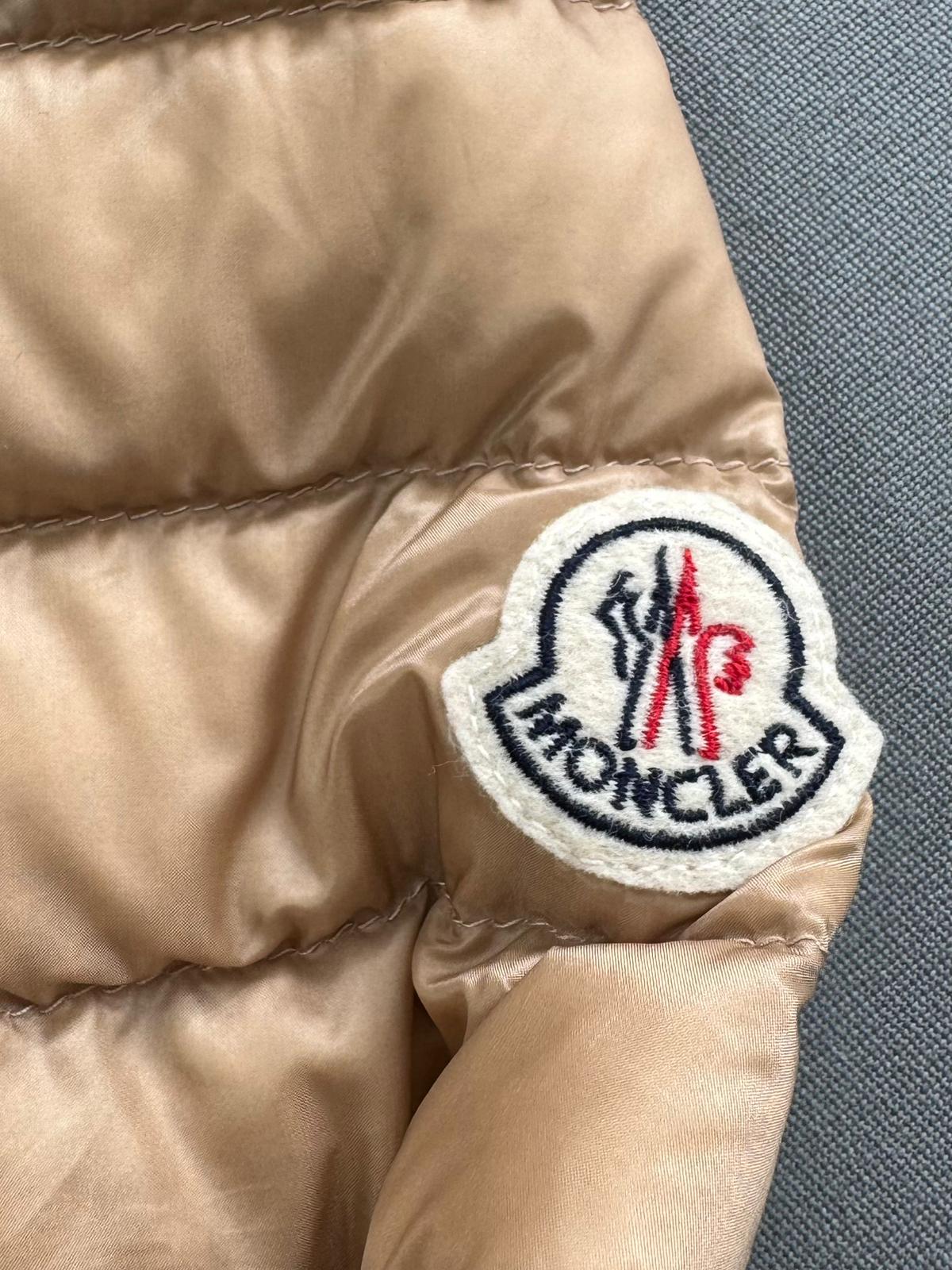 Moncler Leyla Beige Ultralight Padded Jacket - Size 4 - UK 10/12