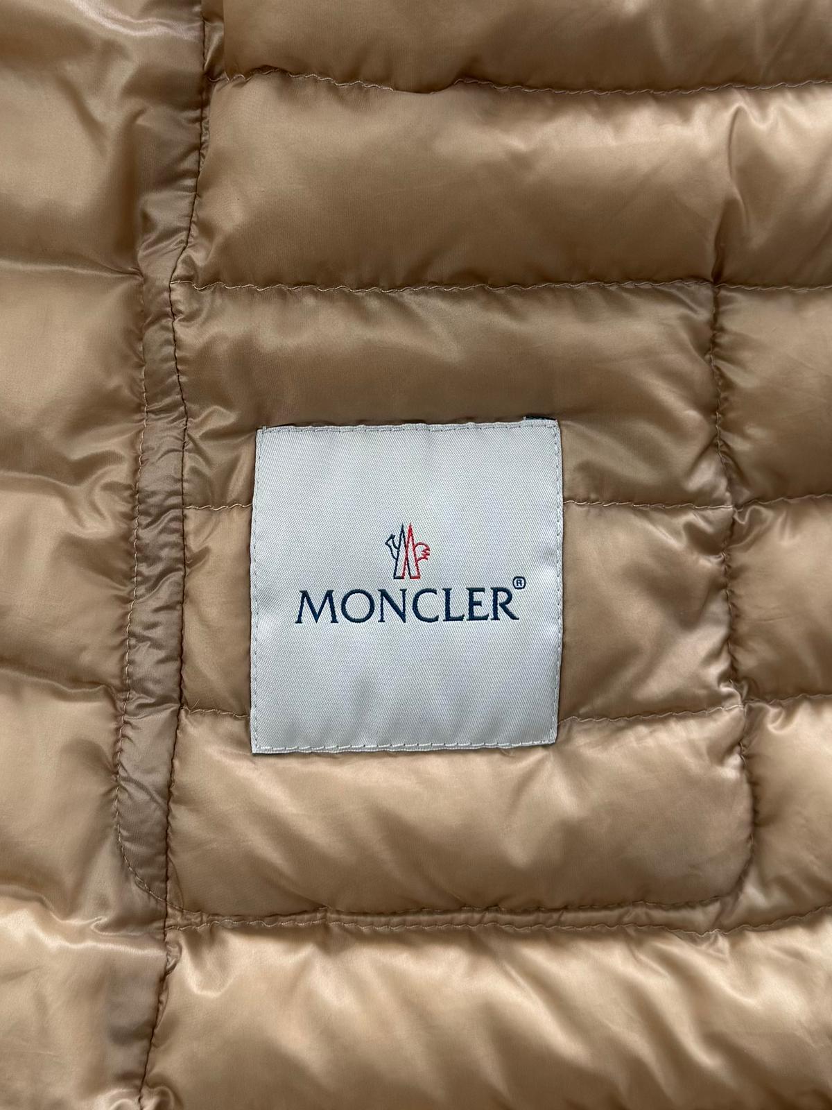 Moncler Leyla Beige Ultralight Padded Jacket - Size 4 - UK 10/12