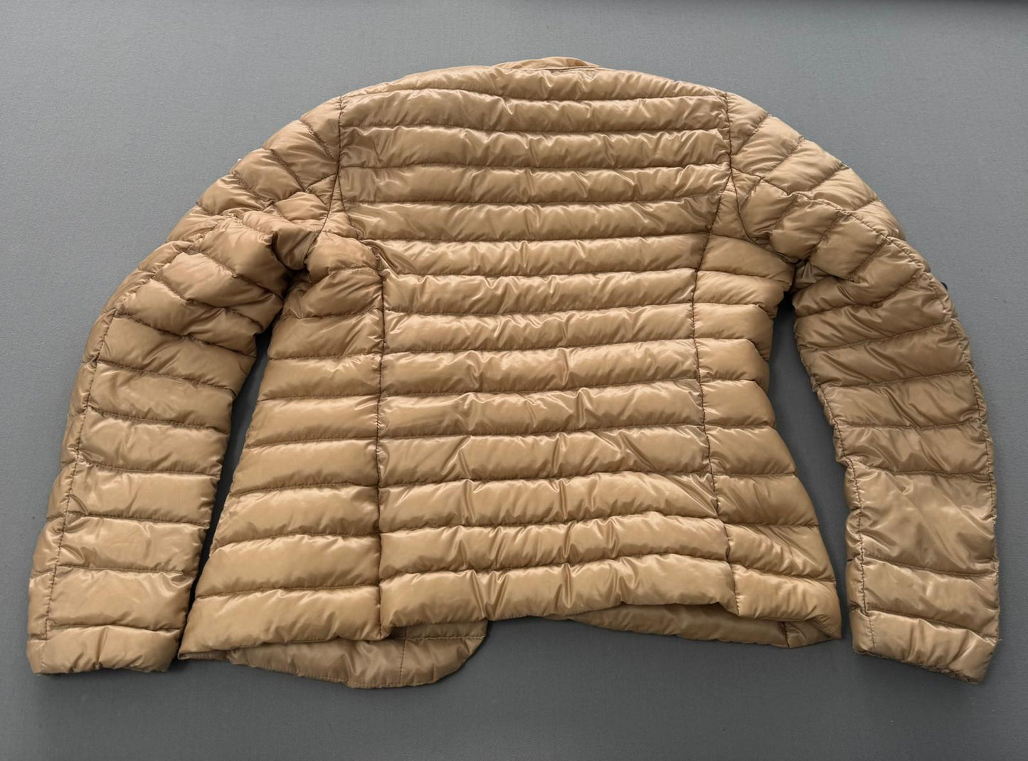 Moncler Leyla Beige Ultralight Padded Jacket - Size 4 - UK 10/12