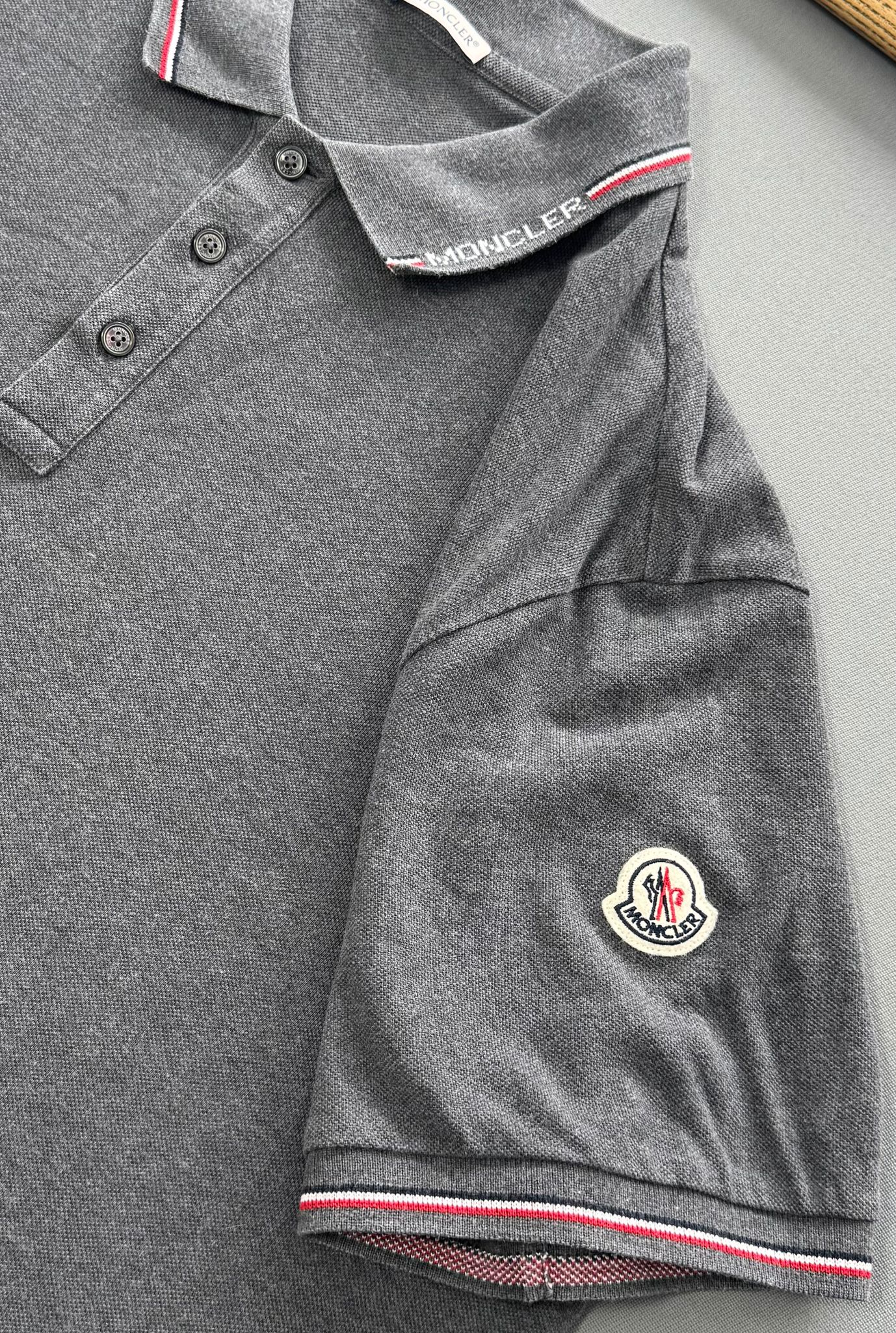 Moncler Grey Polo - 3XL (25'' PTP)