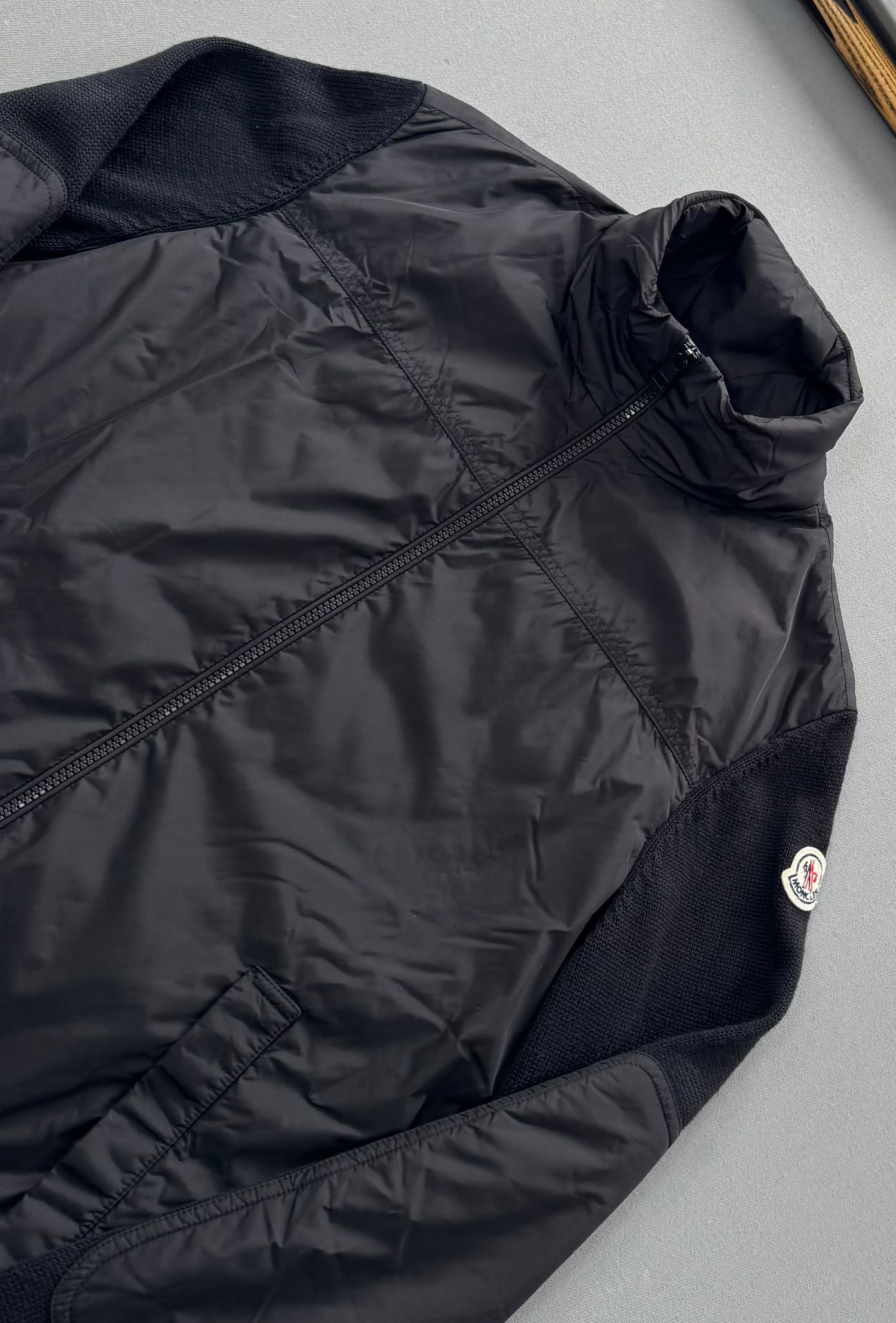 Moncler Tricot Black Down Cardigan - Small - 21'' PTP