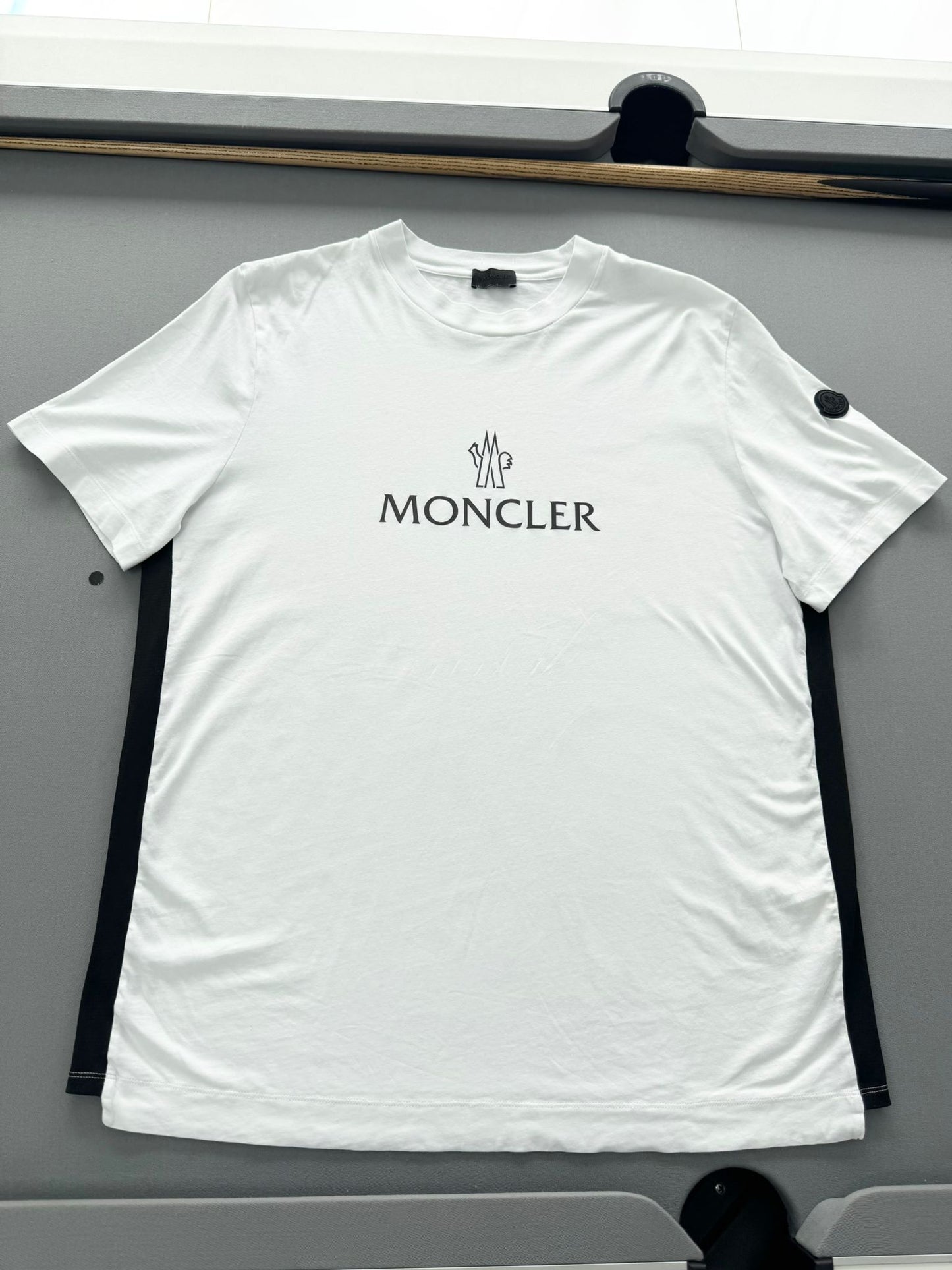 Moncler White Logo Cotton T-Shirt - XL - 23.5” PTP