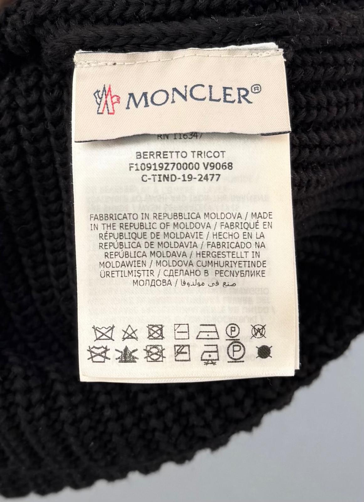 Moncler Black Berretto Tricot Beanie