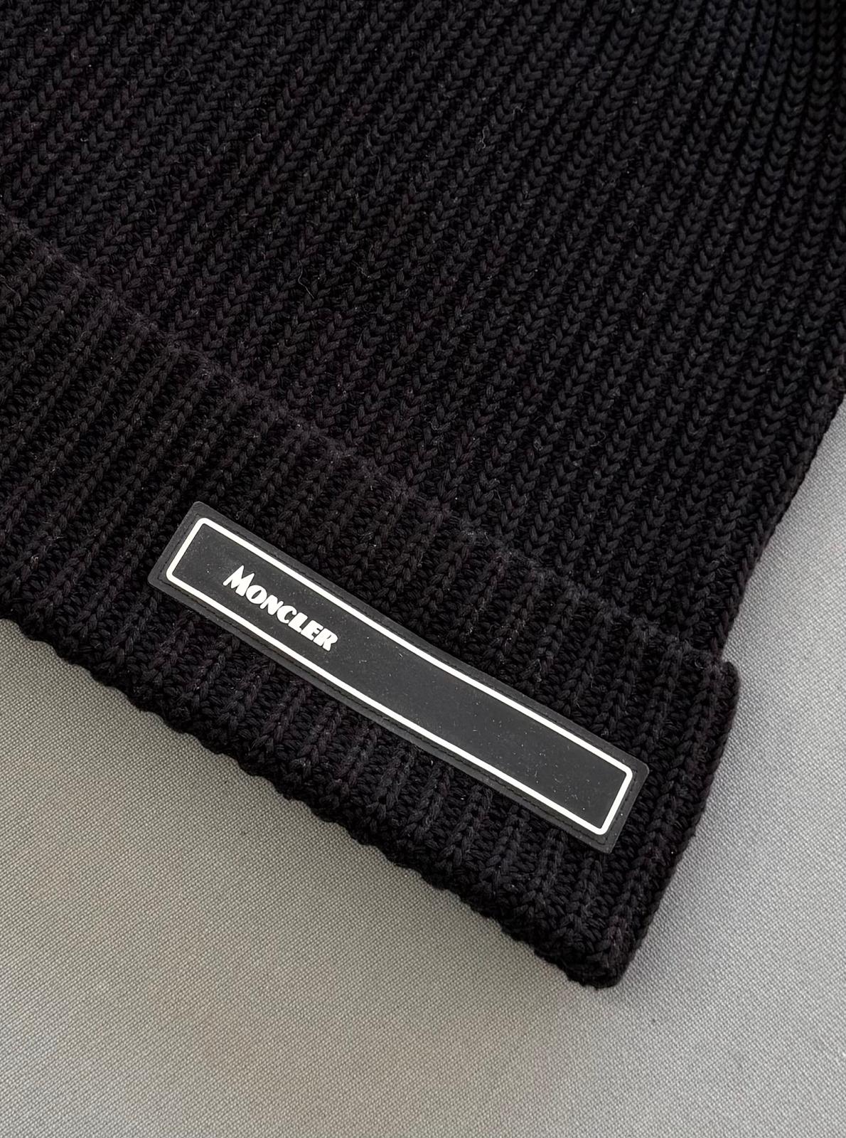 Moncler Black Berretto Tricot Beanie
