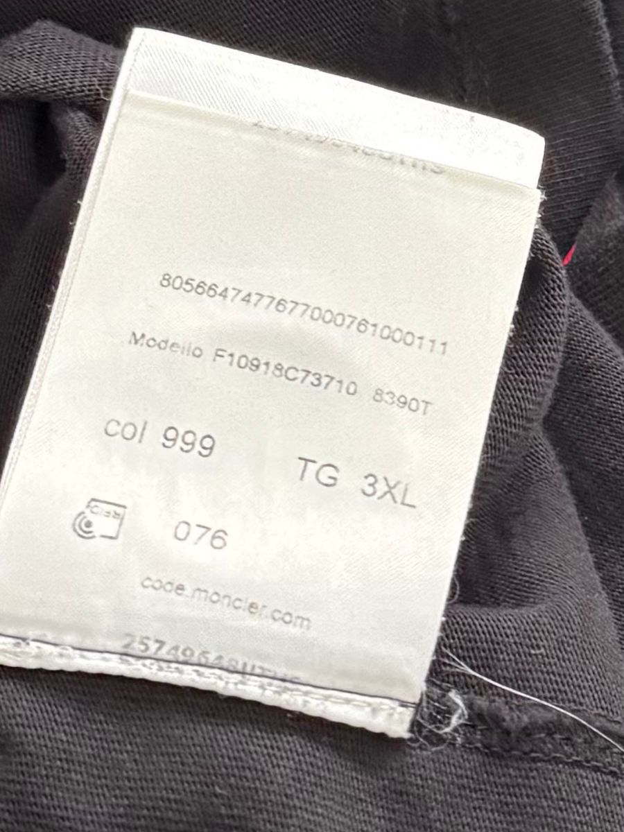 Moncler Maglia Print Black T Shirt - XXXL (25''PTP)