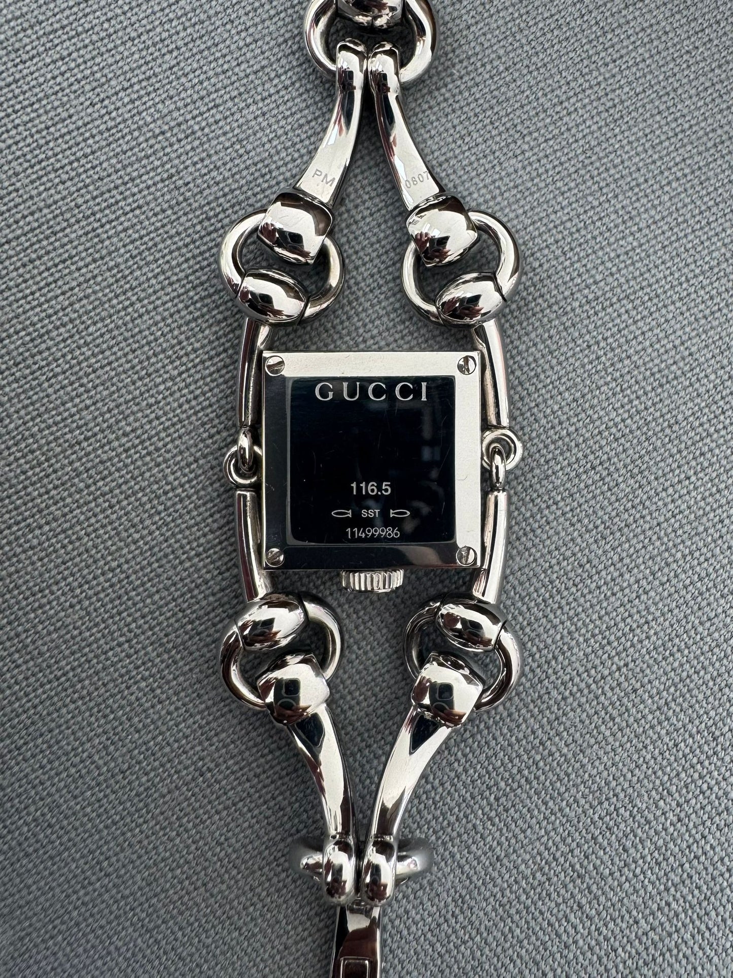Gucci Women's Quartz Watch Signoria Horse-Bit Blue Mother Of Pearl Face - Silver - 116.5 - Boxed