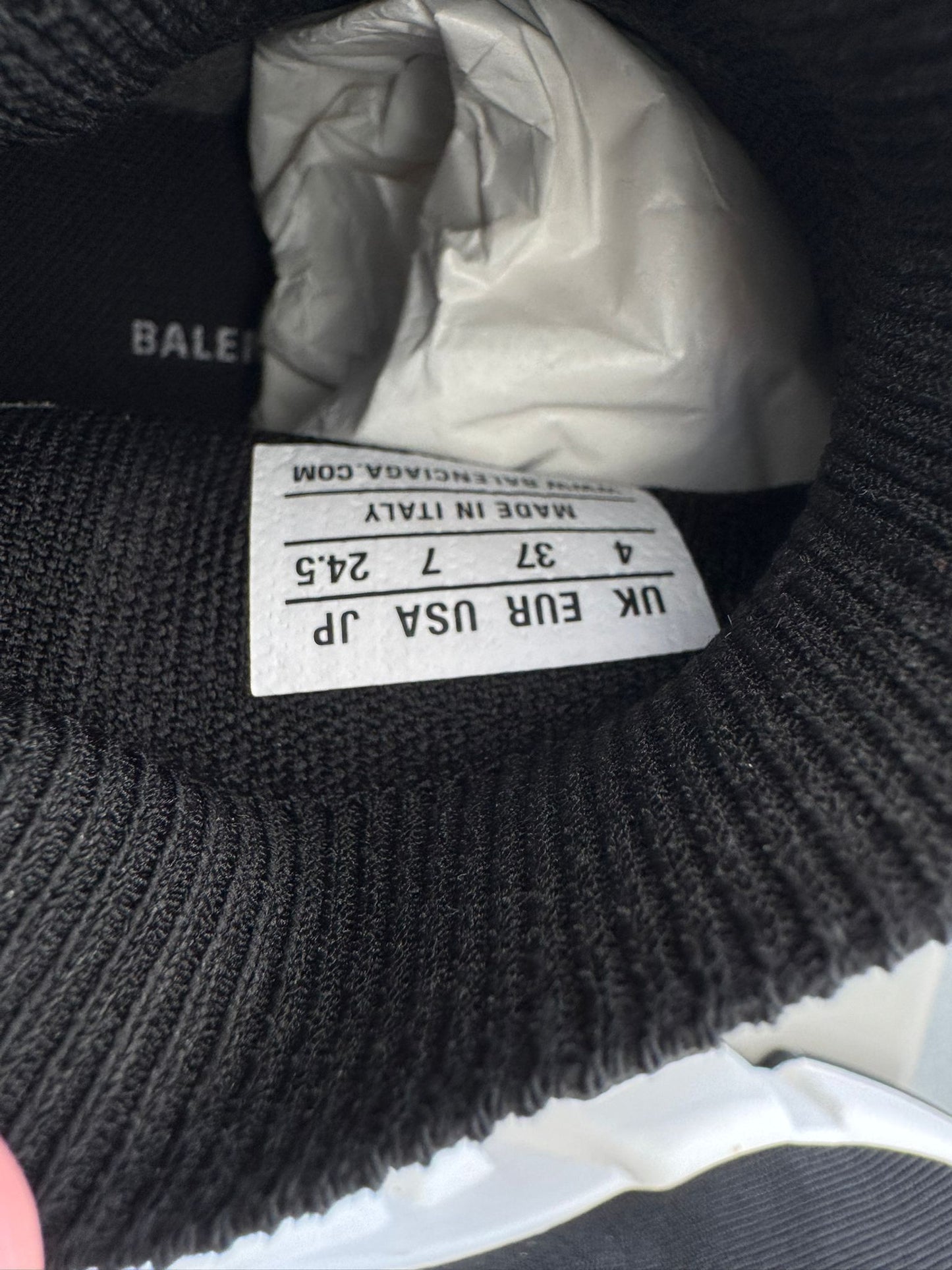 Balenciaga Speed Sock Black Trainers Size UK4 (EU37)