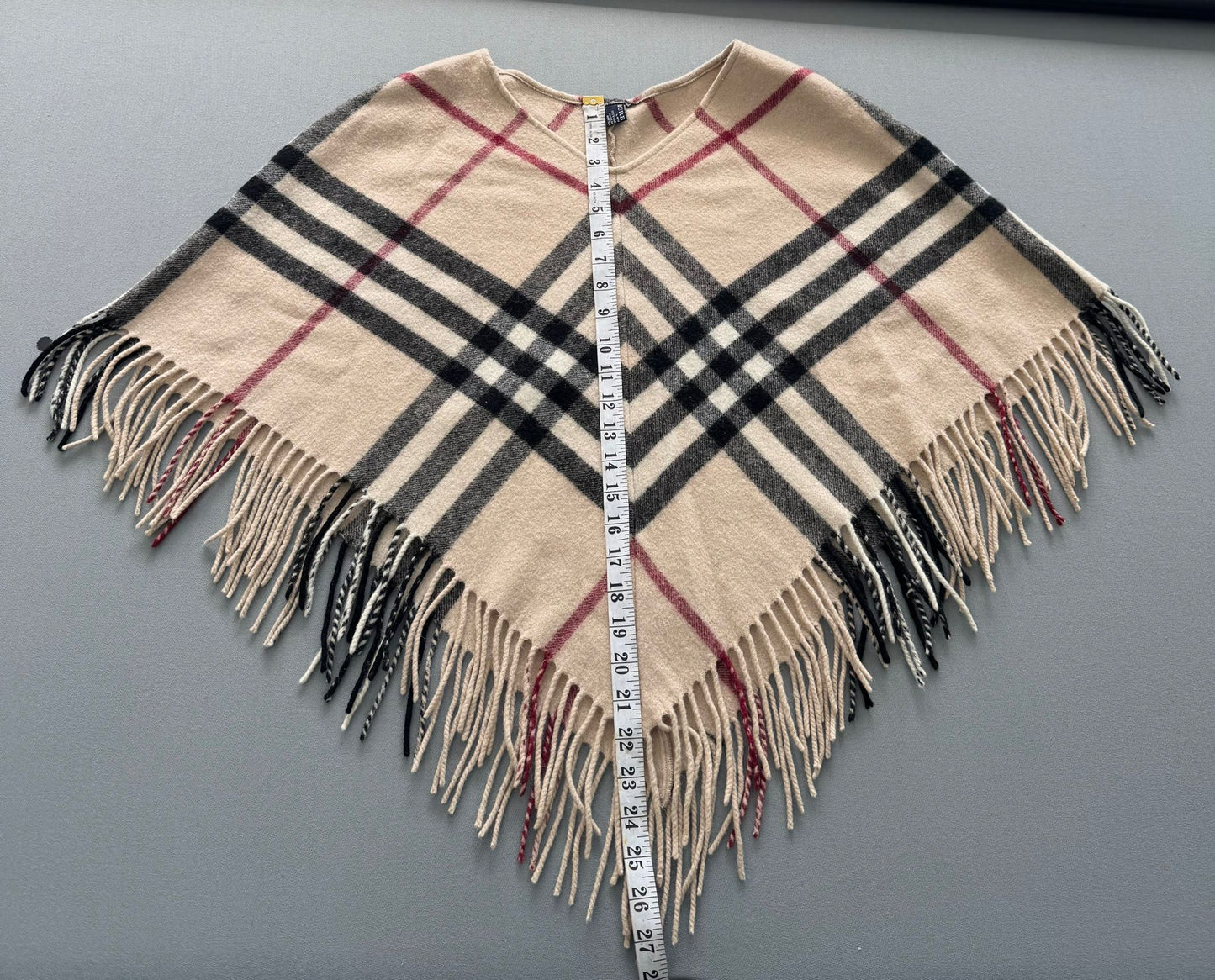 Burberry Nova Check Lambswool Poncho (Fits 8-12)
