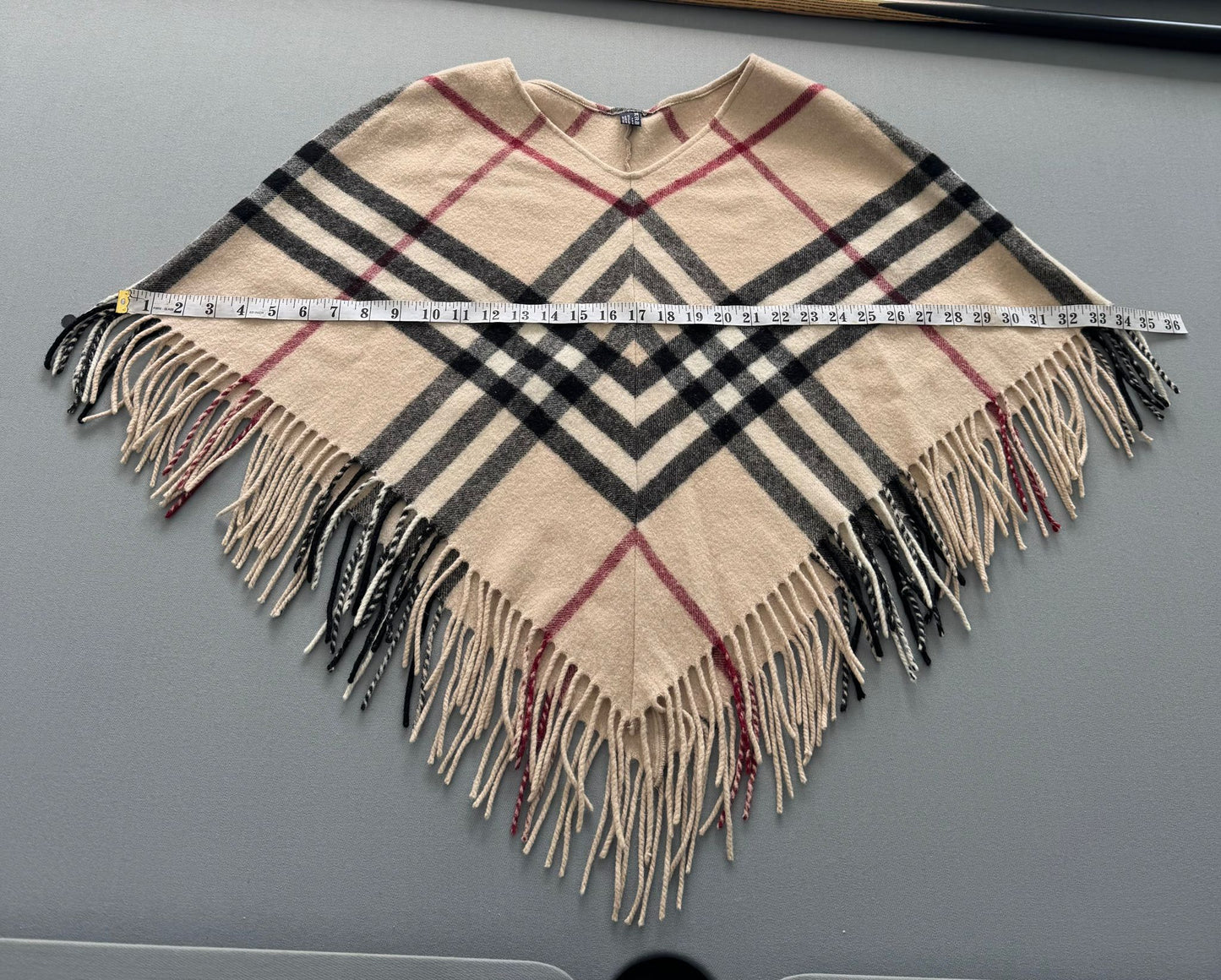 Burberry Nova Check Lambswool Poncho (Fits 8-12)