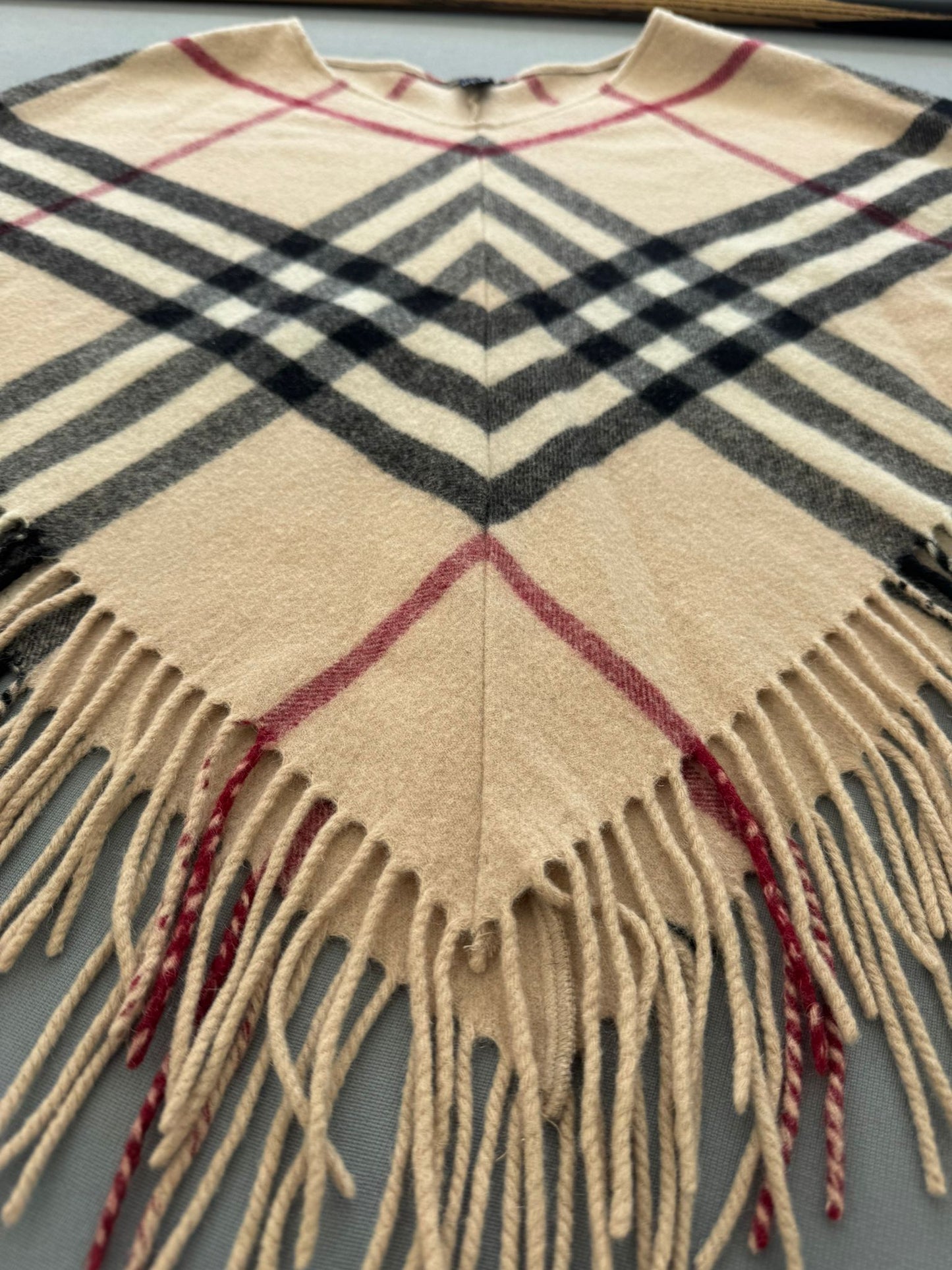 Burberry Nova Check Lambswool Poncho (Fits 8-12)