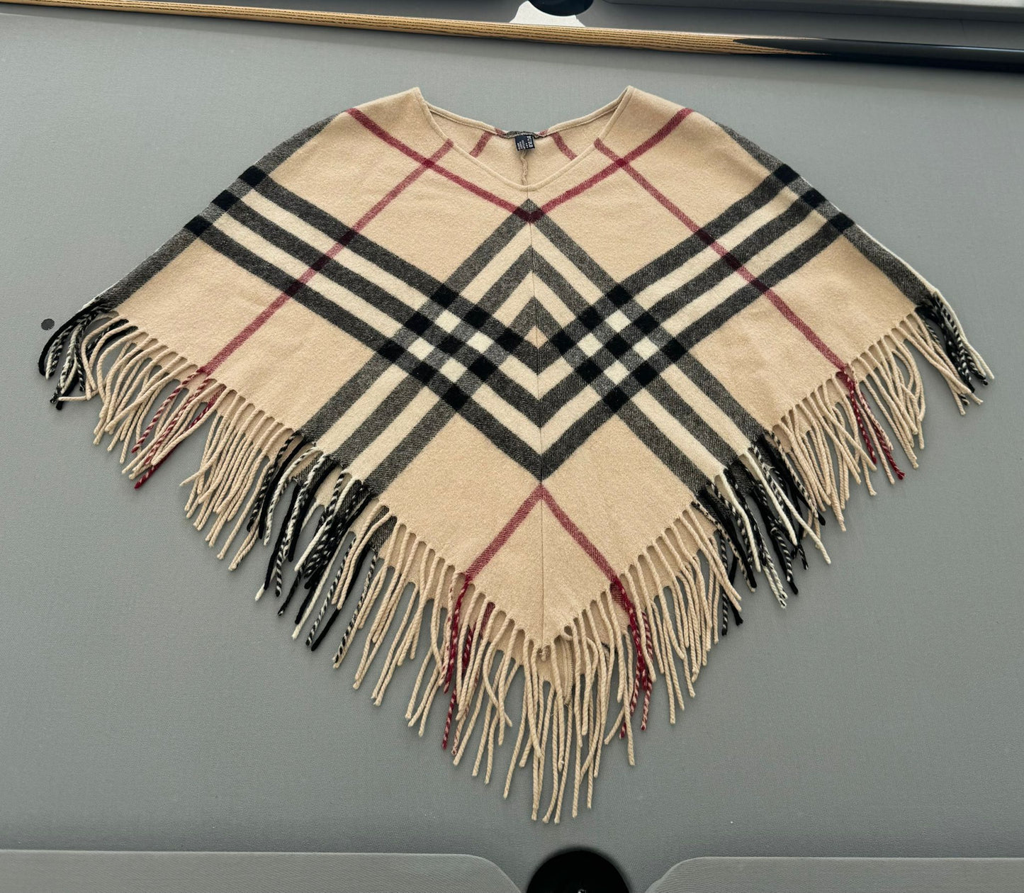 Burberry Nova Check Lambswool Poncho (Fits 8-12)