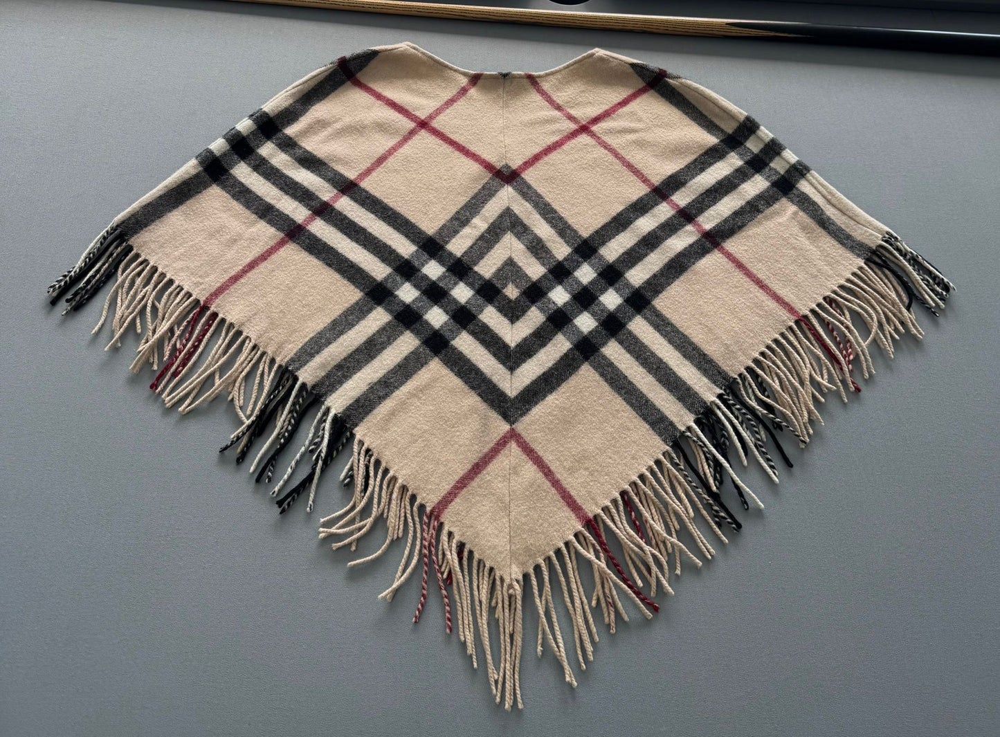 Burberry Nova Check Lambswool Poncho (Fits 8-12)