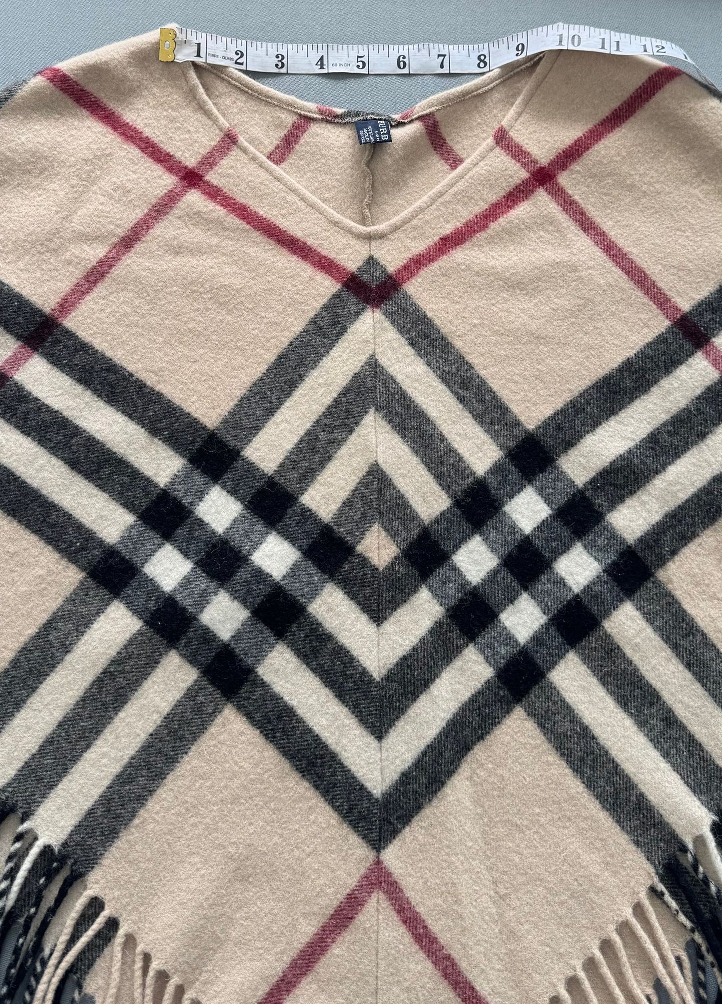 Burberry Nova Check Lambswool Poncho (Fits 8-12)