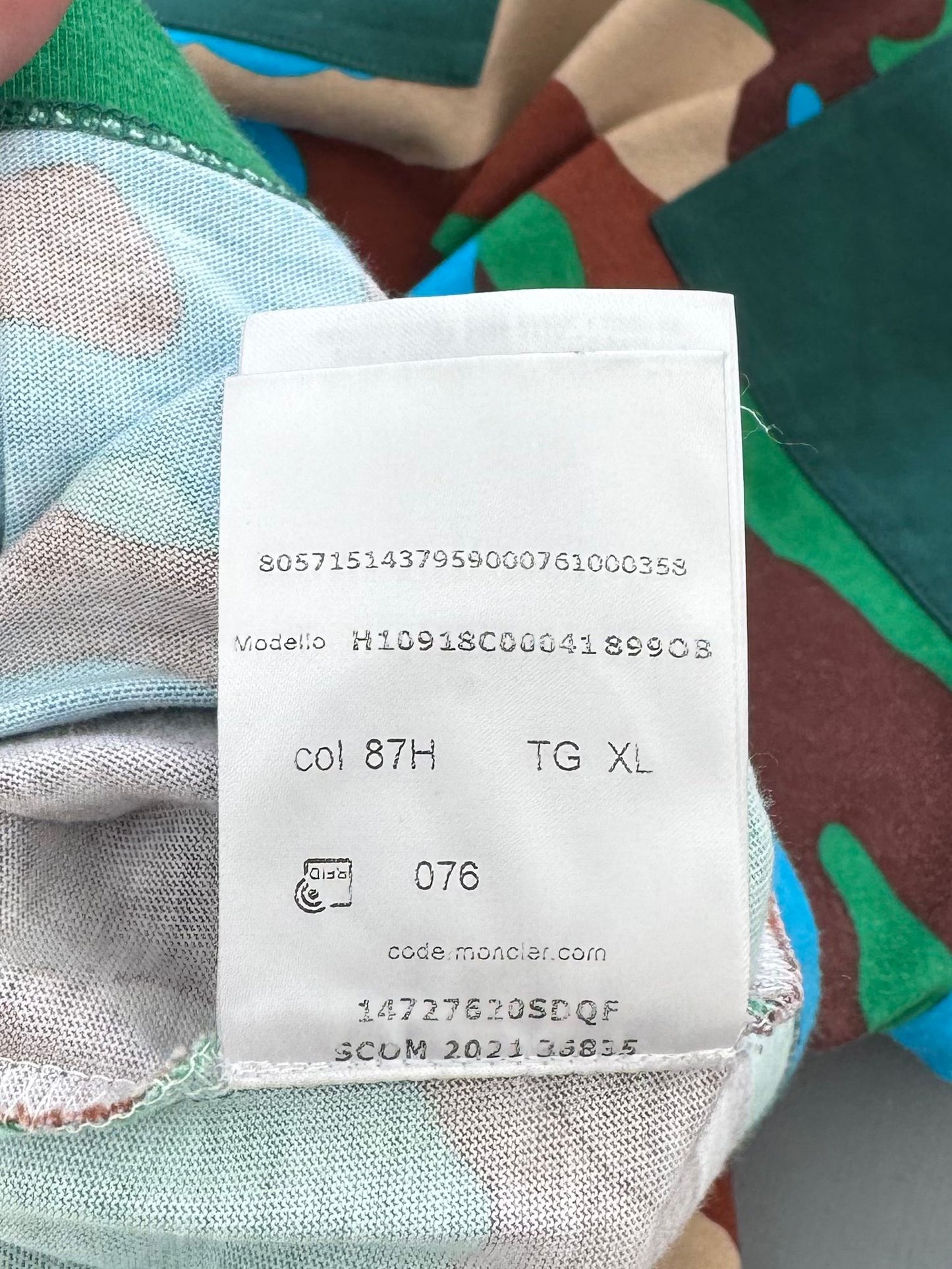 Moncler Camo T-Shirt - XL (24” PTP)