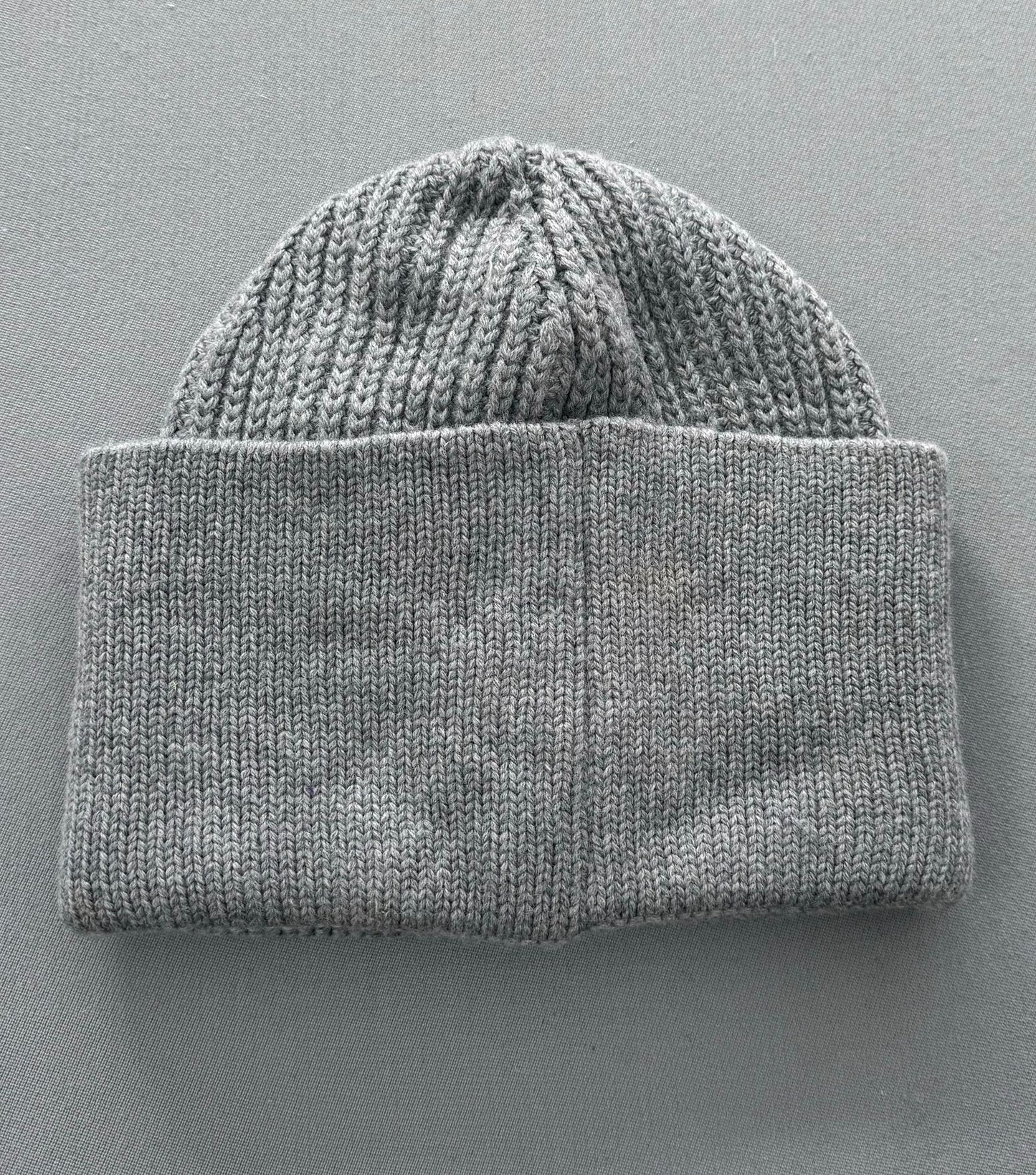 Moncler Grey Large Logo Wool Berretto Tricot Beanie