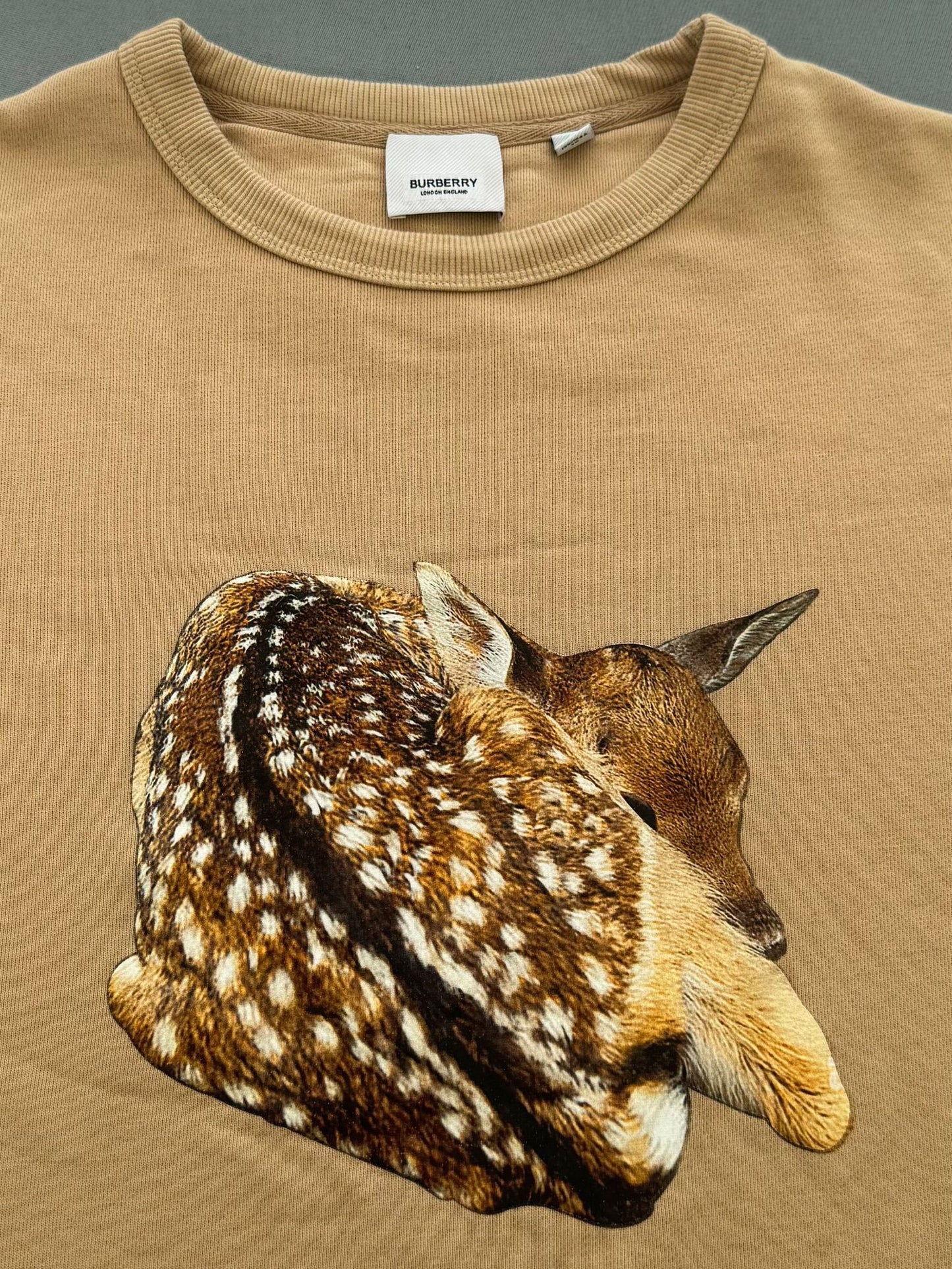 Burberry Beige Treadwell Deer Sweatshirt - XL(23''PTP)