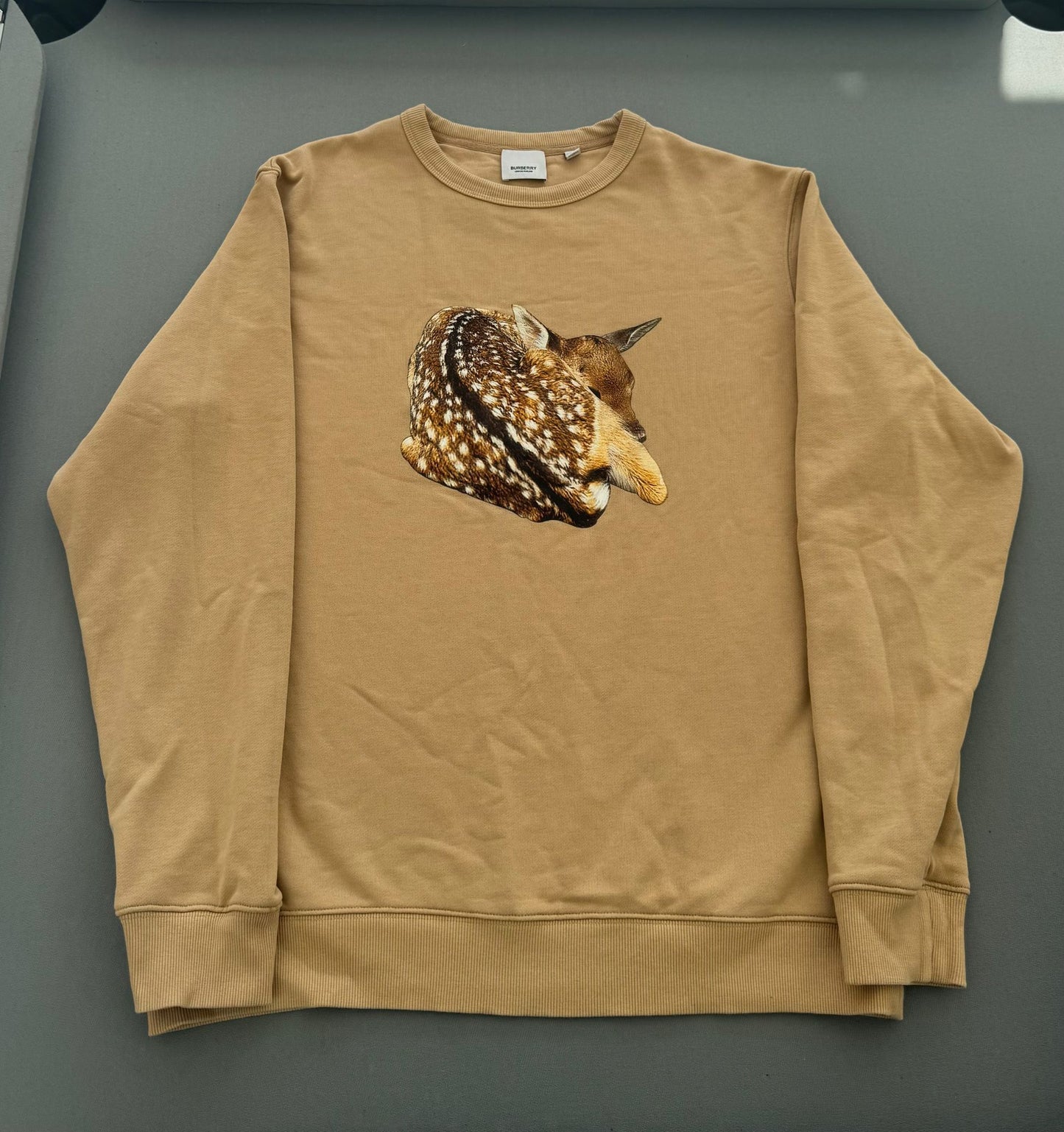 Burberry Beige Treadwell Deer Sweatshirt - XL(23''PTP)