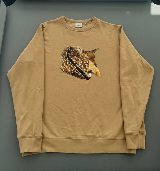 Burberry Beige Treadwell Deer Sweatshirt - XL(23''PTP)